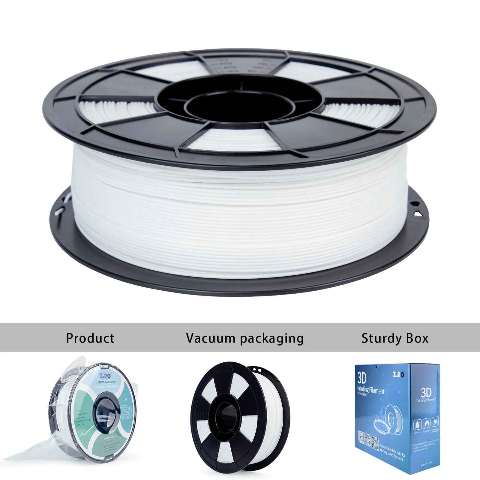 ZIRO High Speed PLA Filament 1.75mm, White - Image 10