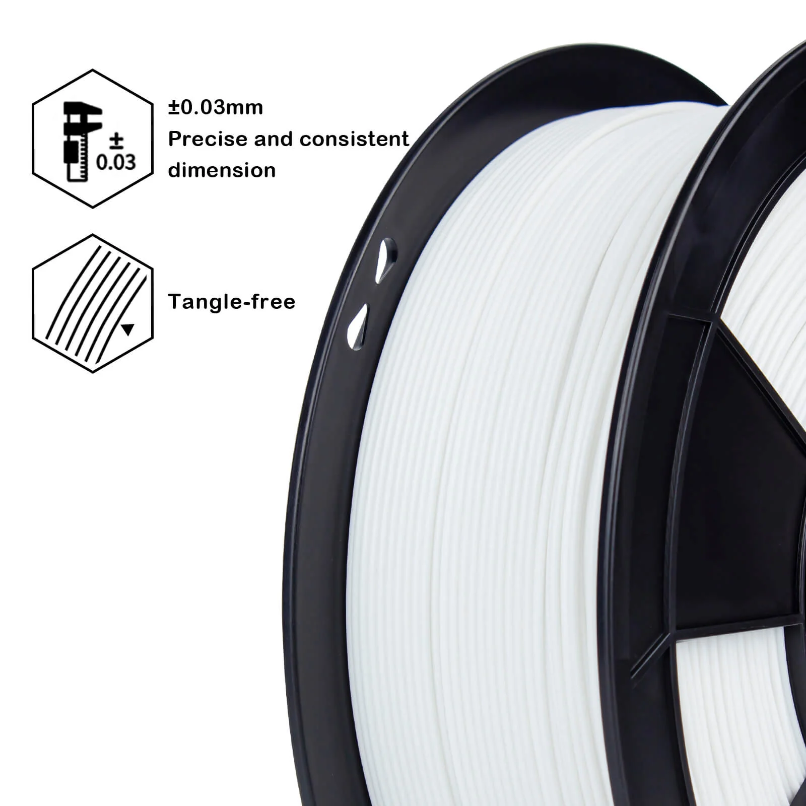 ZIRO High Speed PLA Filament 1.75mm, White - Image 7