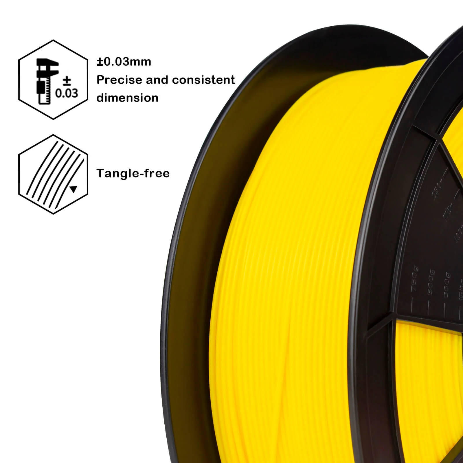 ZIRO High Speed PLA Filament 1.75mm, Yellow - Image 5