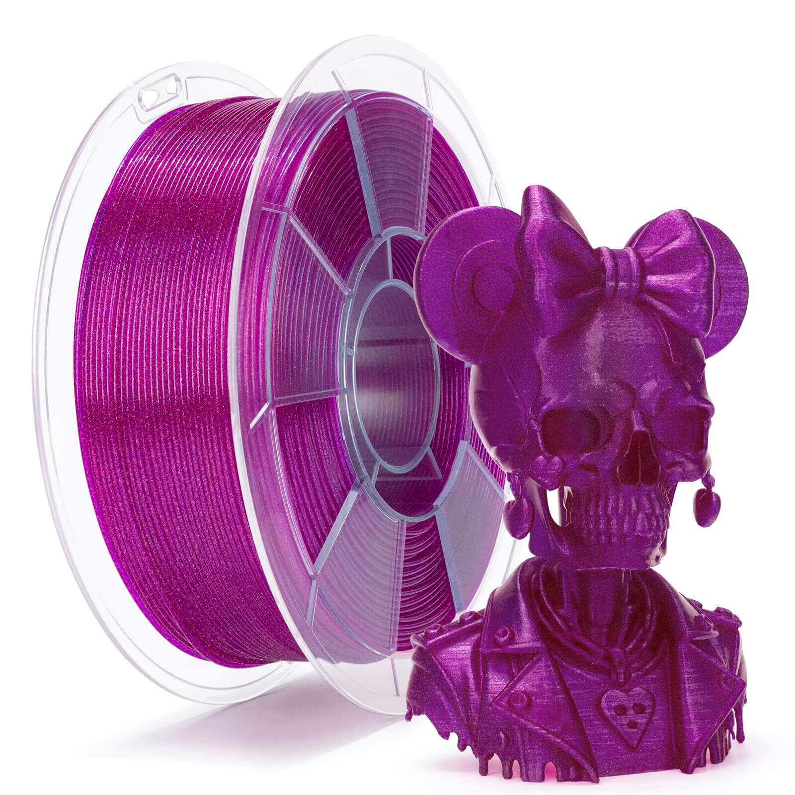 ZIRO Iridescent Series PLA Twinkle Effect Filament 1.75mm 1kg/2.2lb Spool , Dreamy Magenta - Image 3