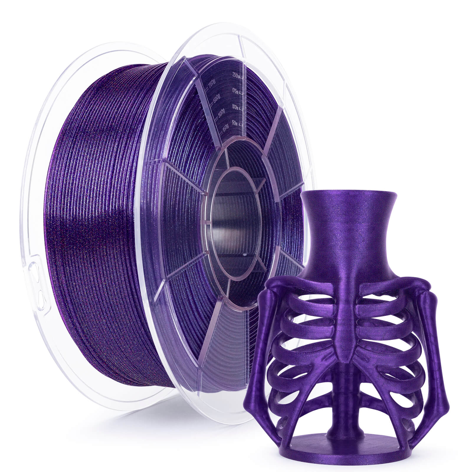 ZIRO Iridescent Series PLA Twinkle Effect Filament 1.75mm 1kg/2.2lb Spool , Electric Purple - Image 3