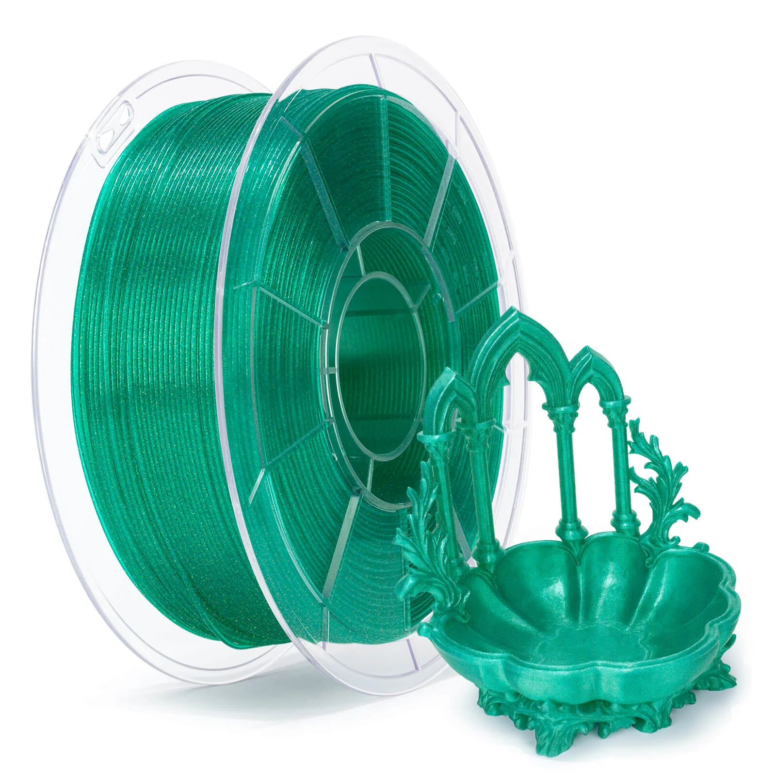 ZIRO Iridescent Series PLA Twinkle Effect Filament 1.75mm 1kg/2.2lb Spool , Lake Green - Image 3