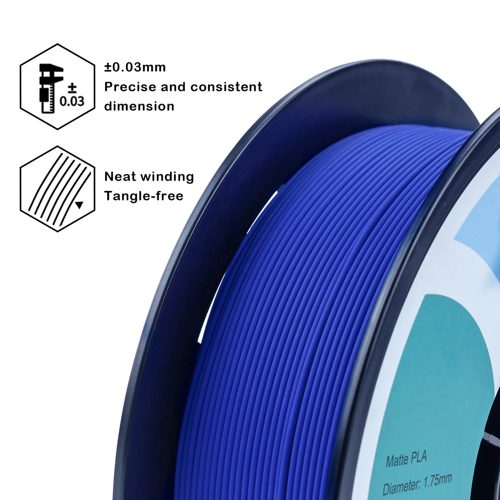 ZIRO Matte PLA Filament 1.75mm, Blue - Image 3