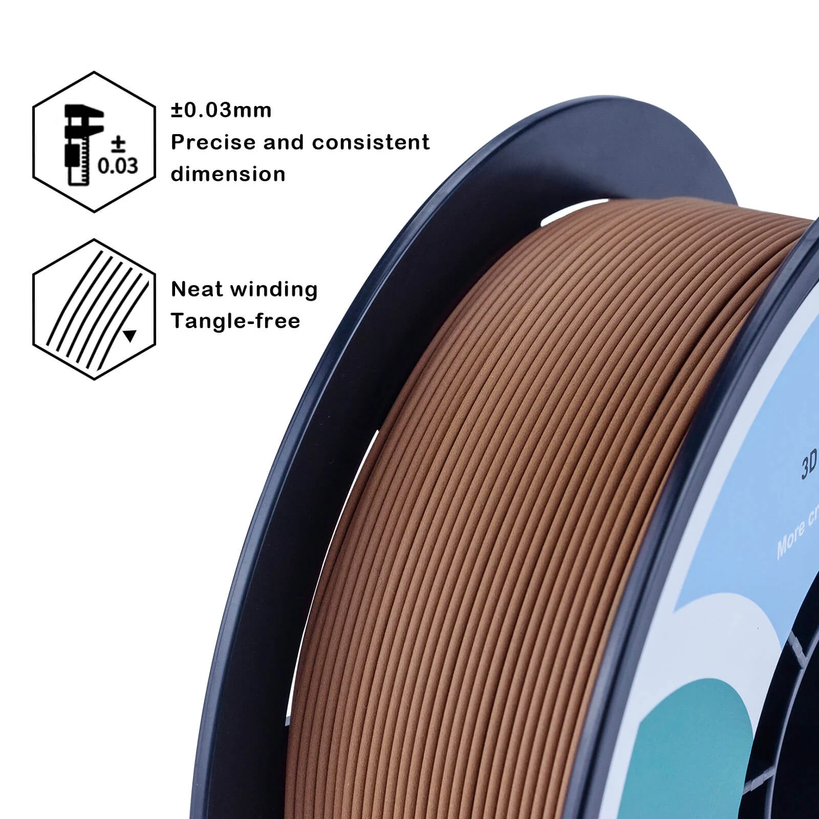 ZIRO Matte PLA Filament 1.75mm, Chocolate - Image 7
