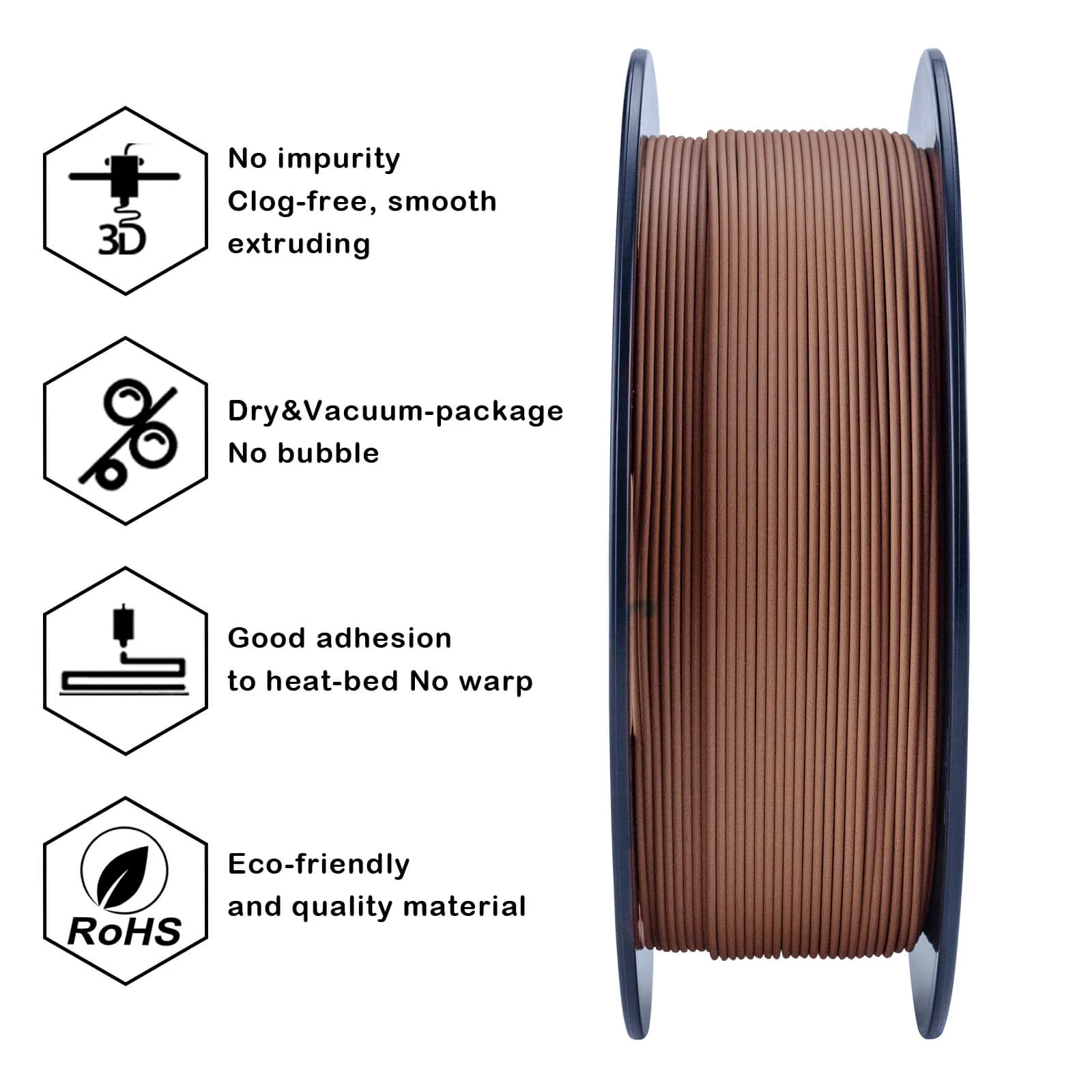 ZIRO Matte PLA Filament 1.75mm, Chocolate - Image 8