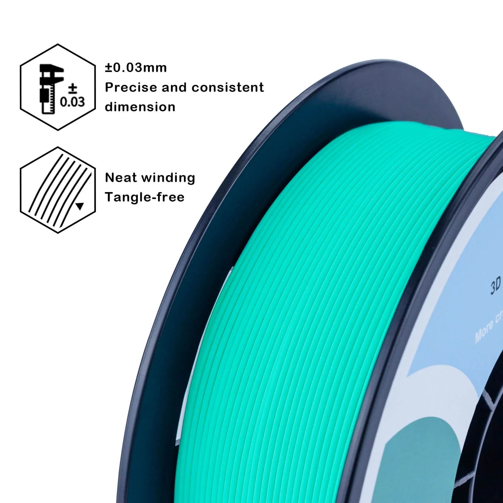ZIRO Matte PLA Filament 1.75mm, Cyan - Image 8