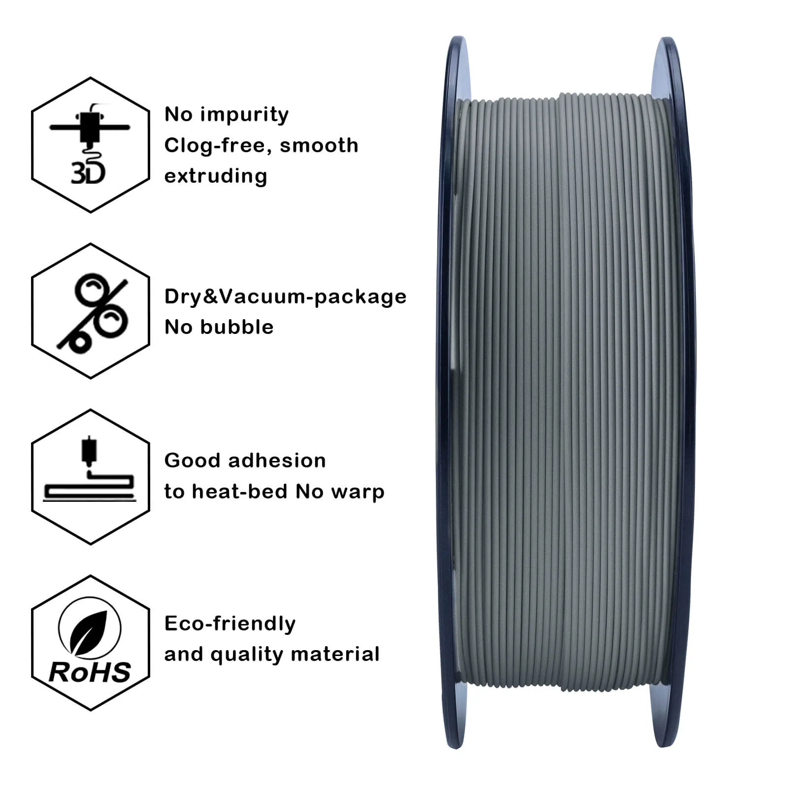 ZIRO Matte PLA Filament 1.75mm, Gray - Image 7