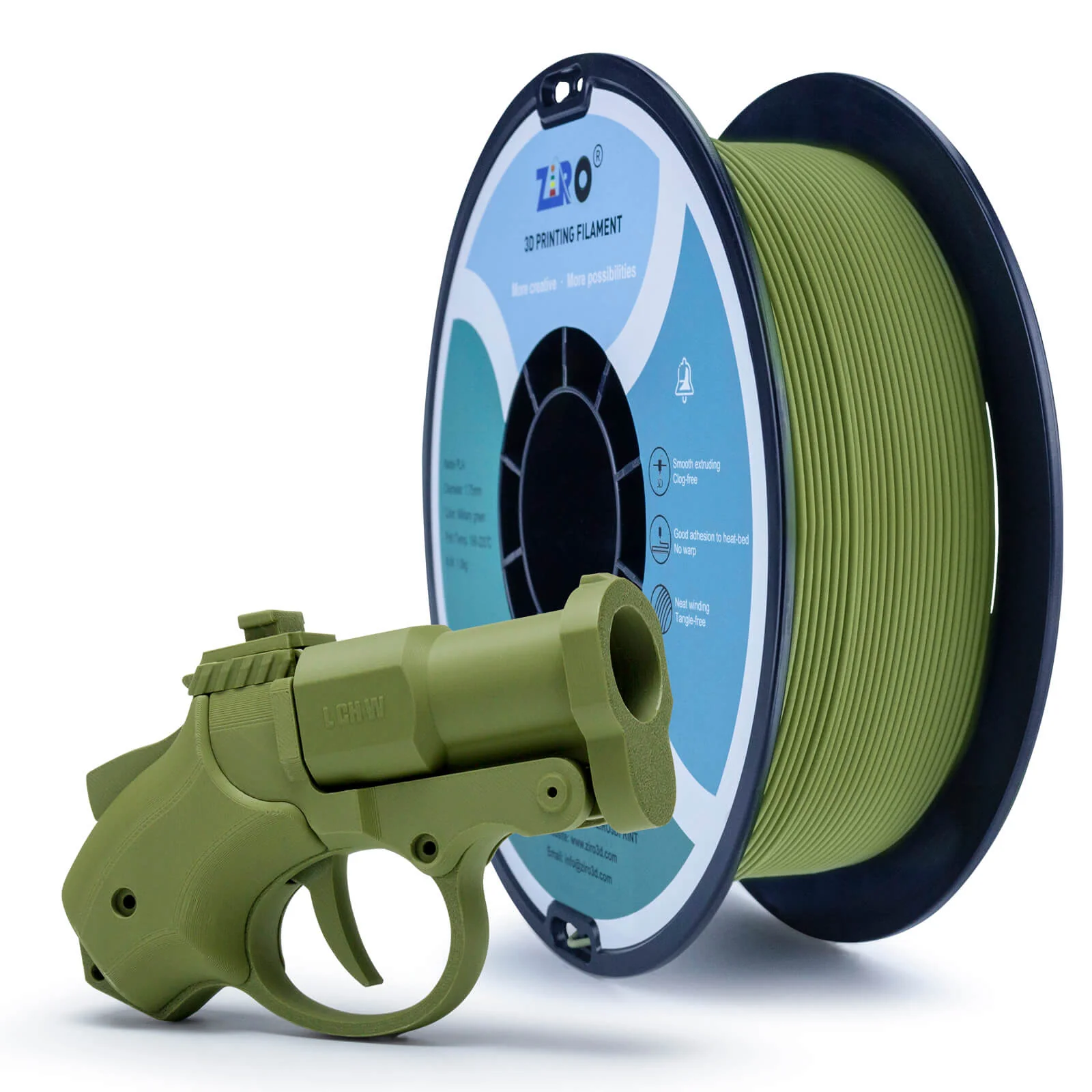 ZIRO Matte PLA Filament 1.75mm, Military Green - Image 6