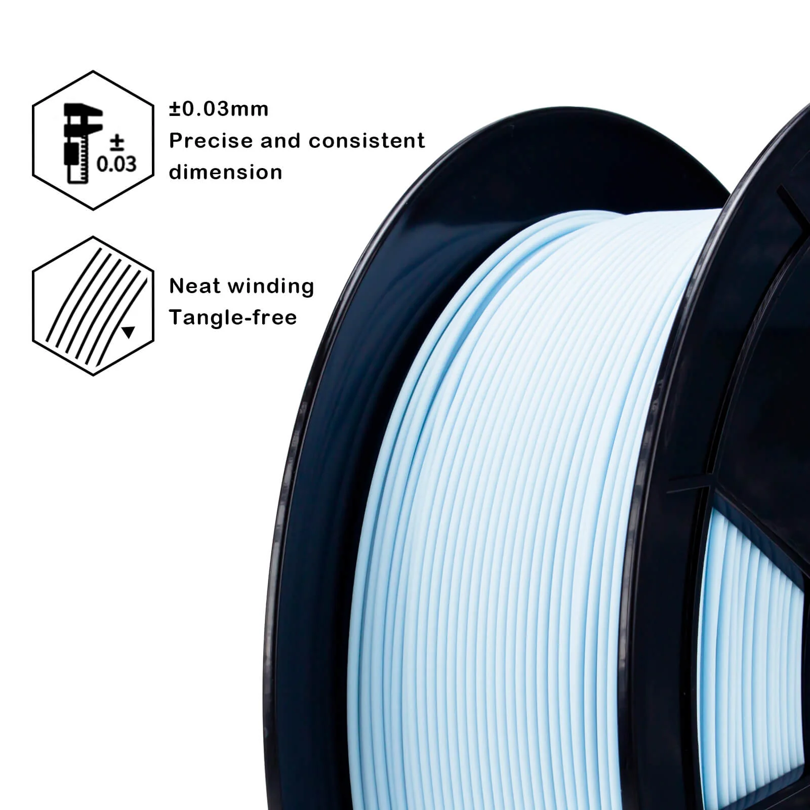 ZIRO Matte PLA Filament 1.75mm, Pastel Blue - Image 5