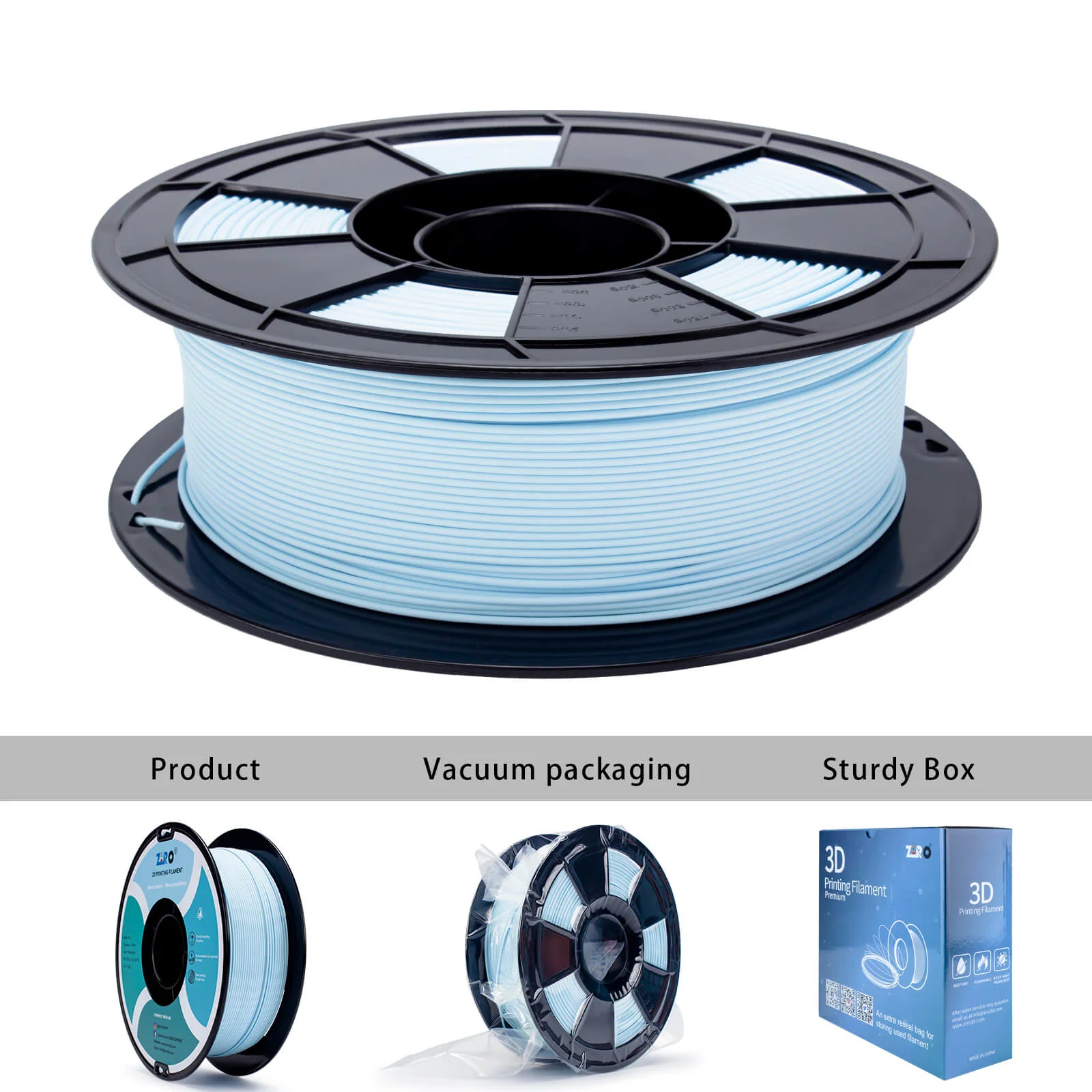 ZIRO Matte PLA Filament 1.75mm, Pastel Blue - Image 7