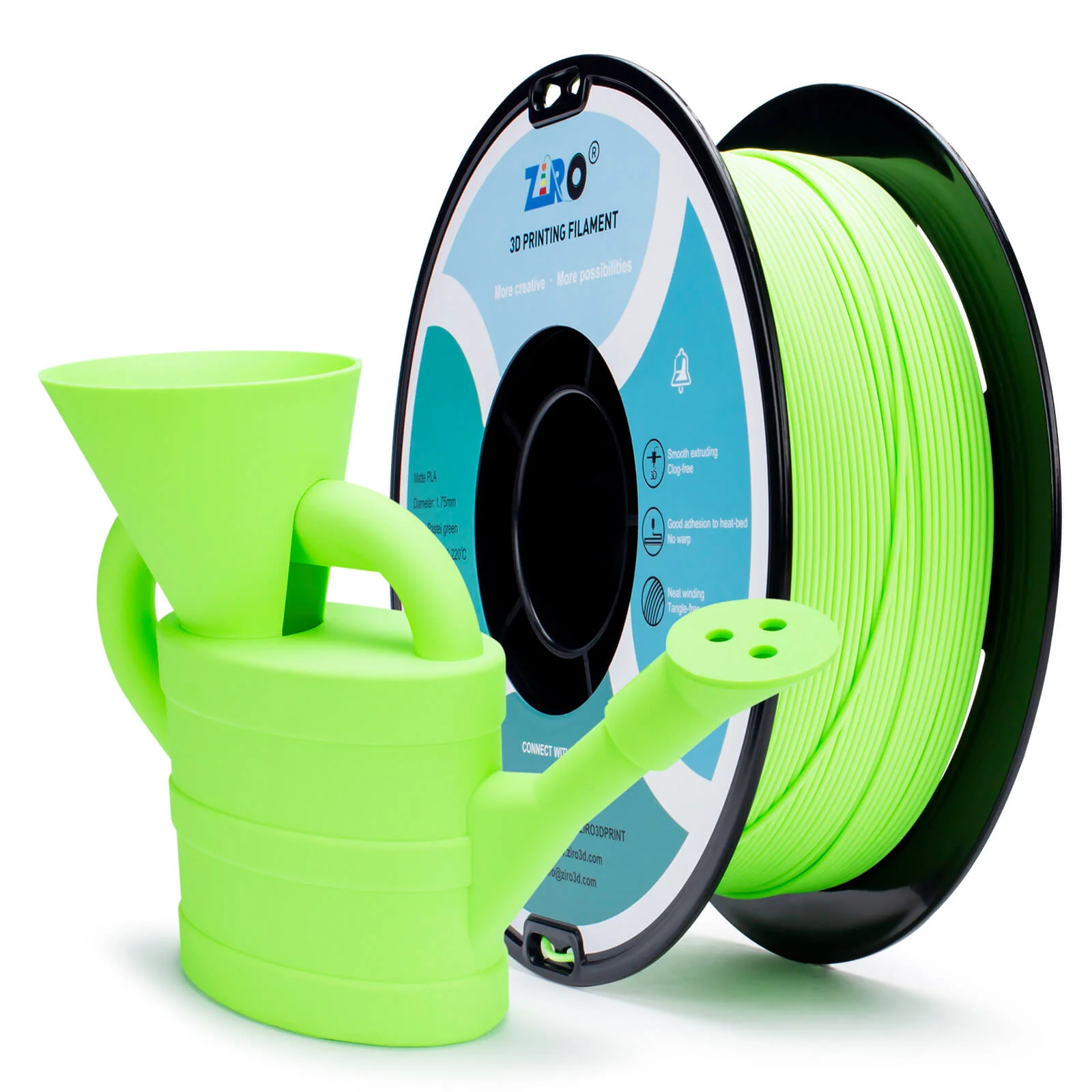 ZIRO Matte PLA Filament 1.75mm, Pastel Green