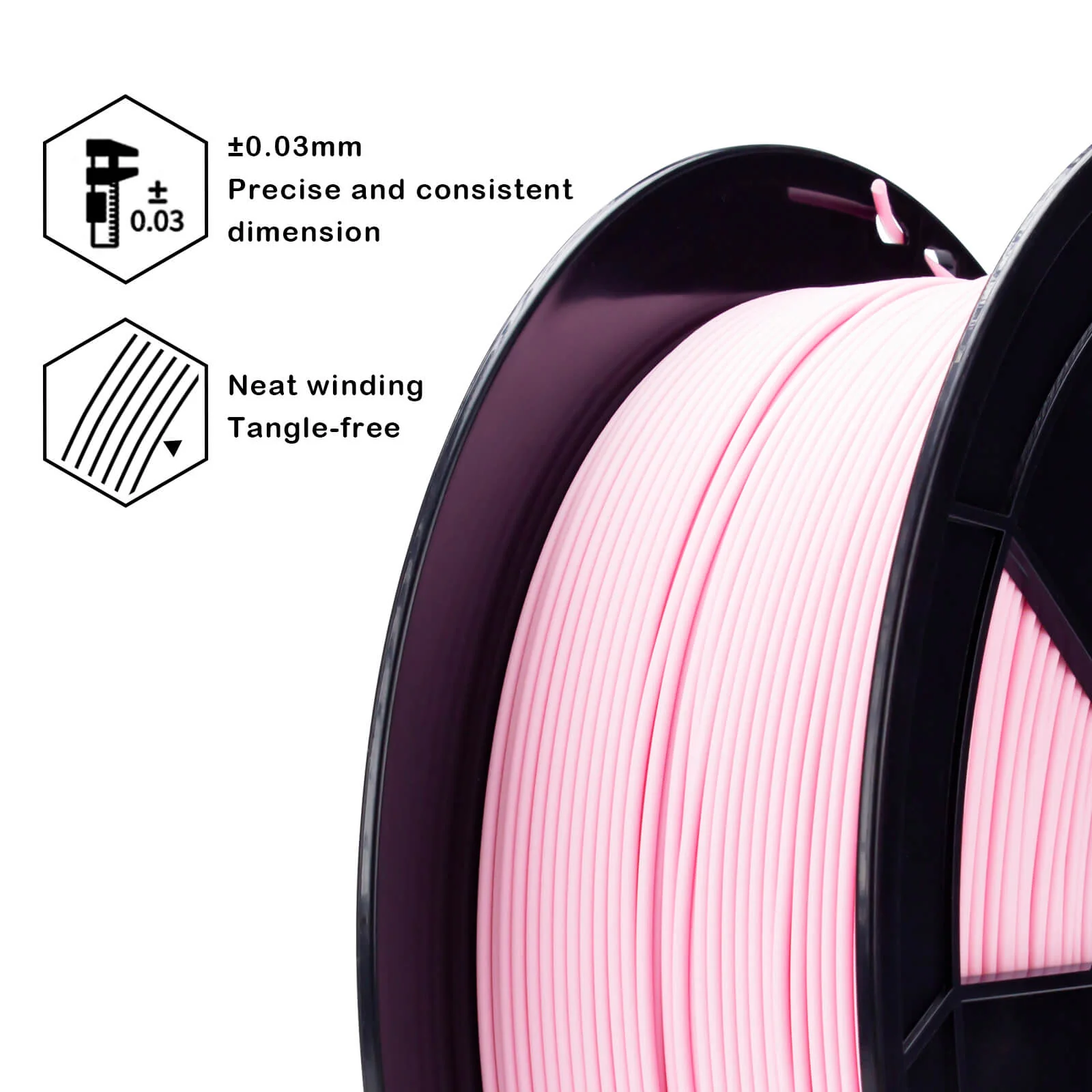 ZIRO Matte PLA Filament 1.75mm, Pastel Pink - Image 6