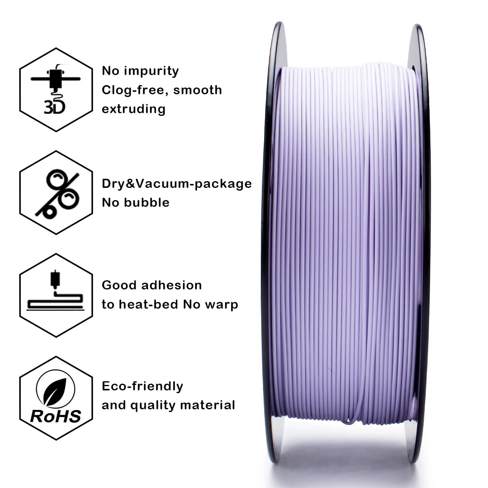 ZIRO Matte PLA Filament 1.75mm, Pastel Purple - Image 10