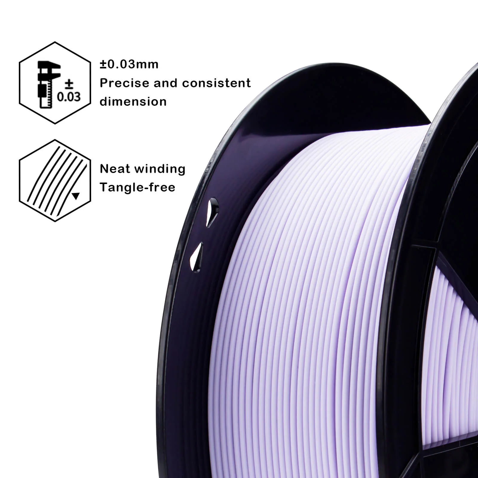 ZIRO Matte PLA Filament 1.75mm, Pastel Purple - Image 9