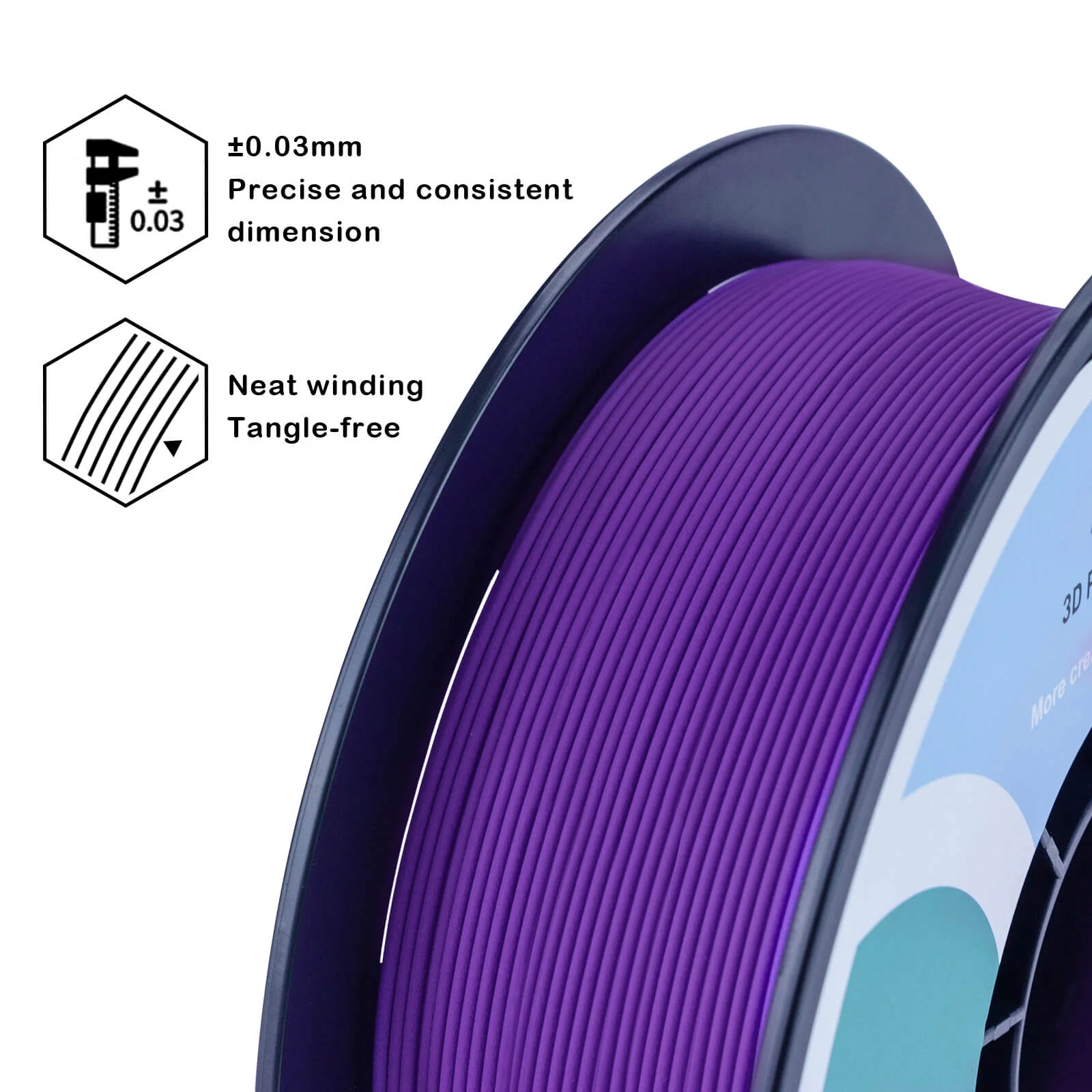 ZIRO Matte PLA Filament 1.75mm, Purple - Image 3