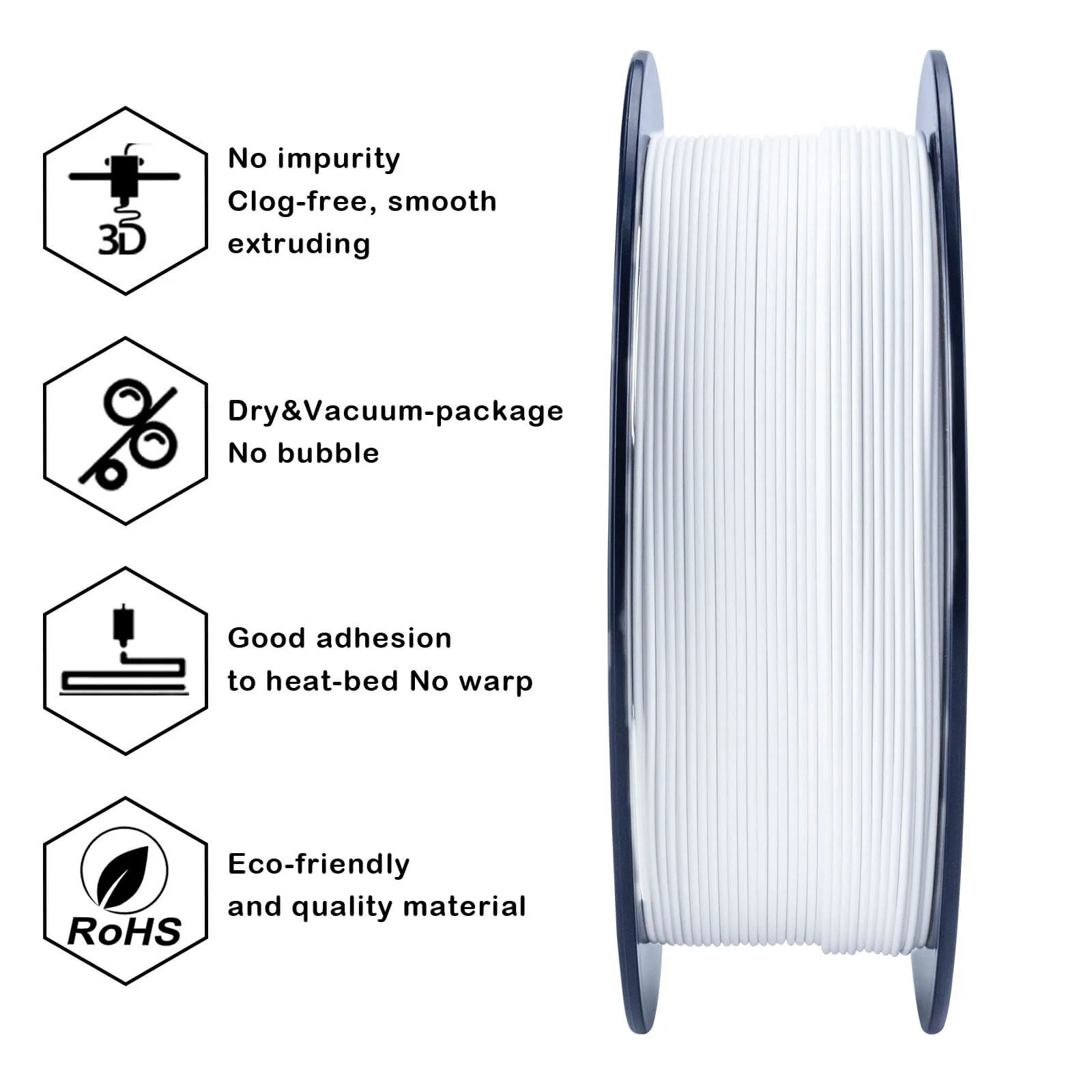 ZIRO Matte PLA Filament 1.75mm, White - Image 8