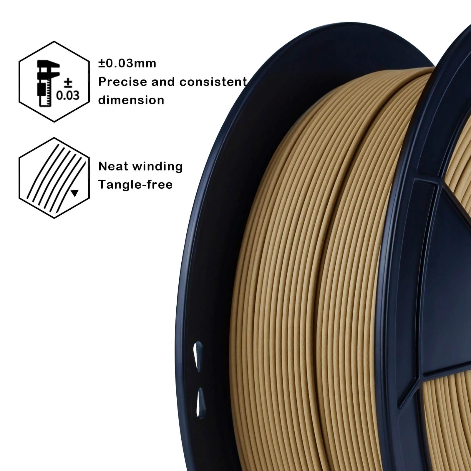 ZIRO Matte PLA Filament 1.75mm, Wood - Image 10