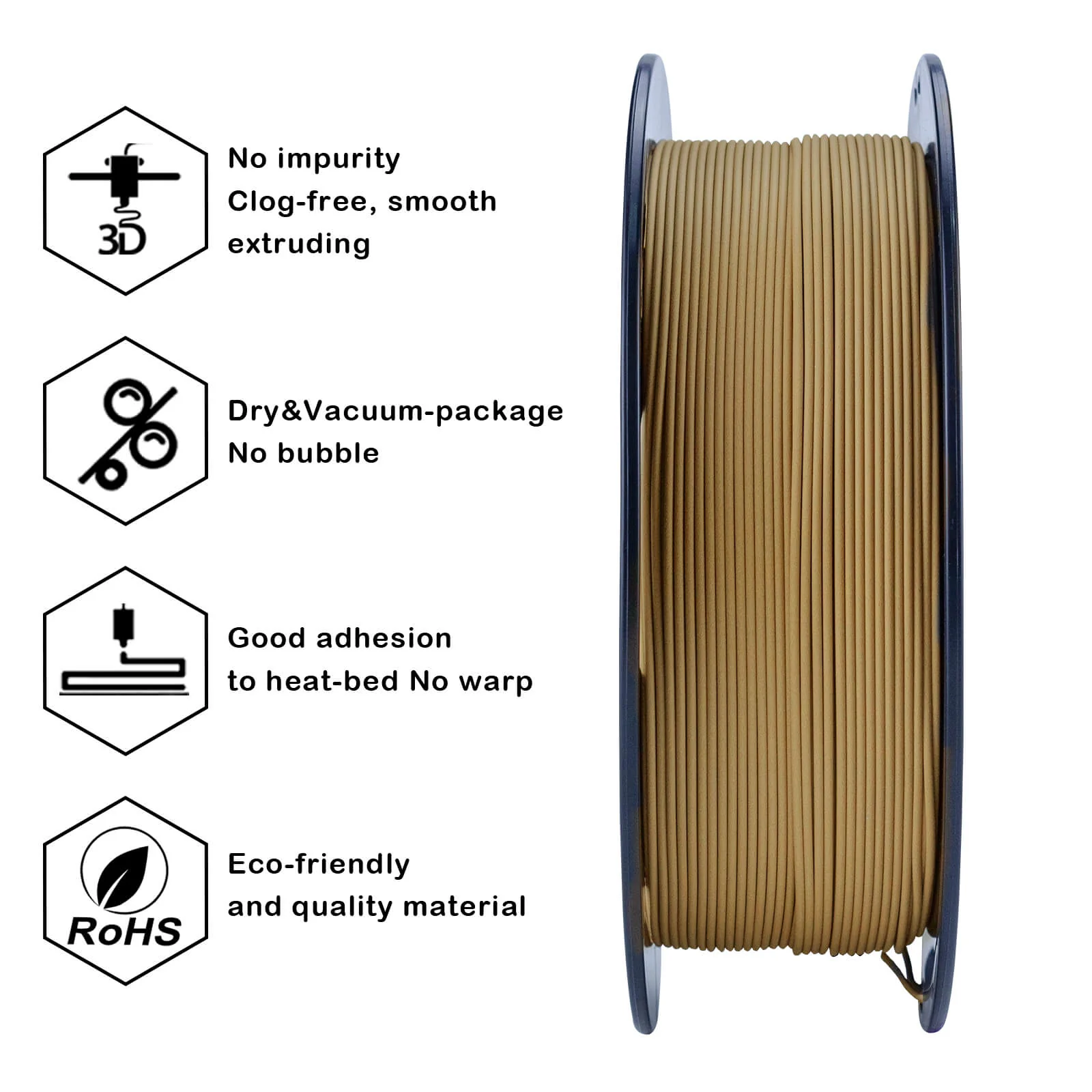 ZIRO Matte PLA Filament 1.75mm, Wood - Image 11