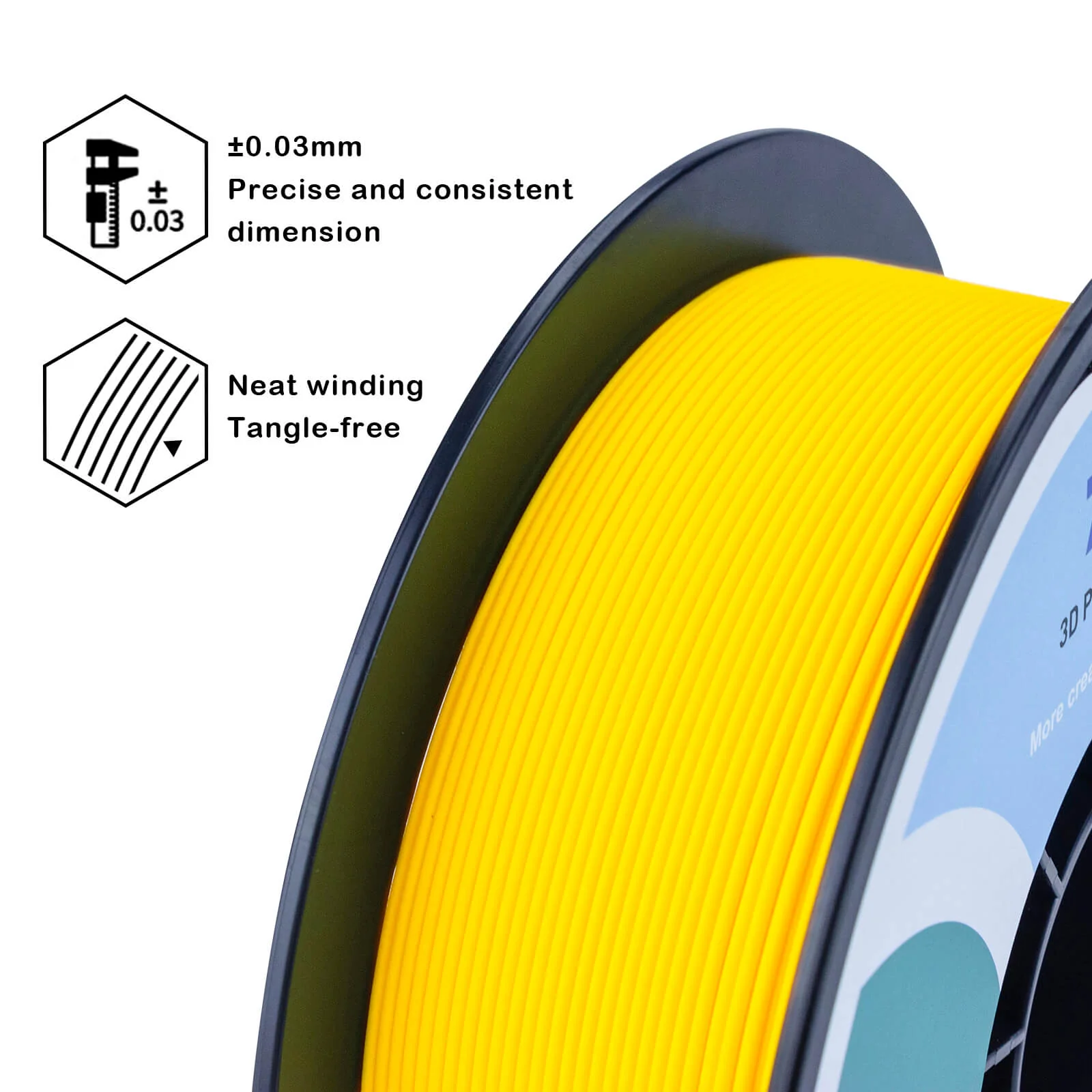 ZIRO Matte PLA Filament 1.75mm, Yellow - Image 5
