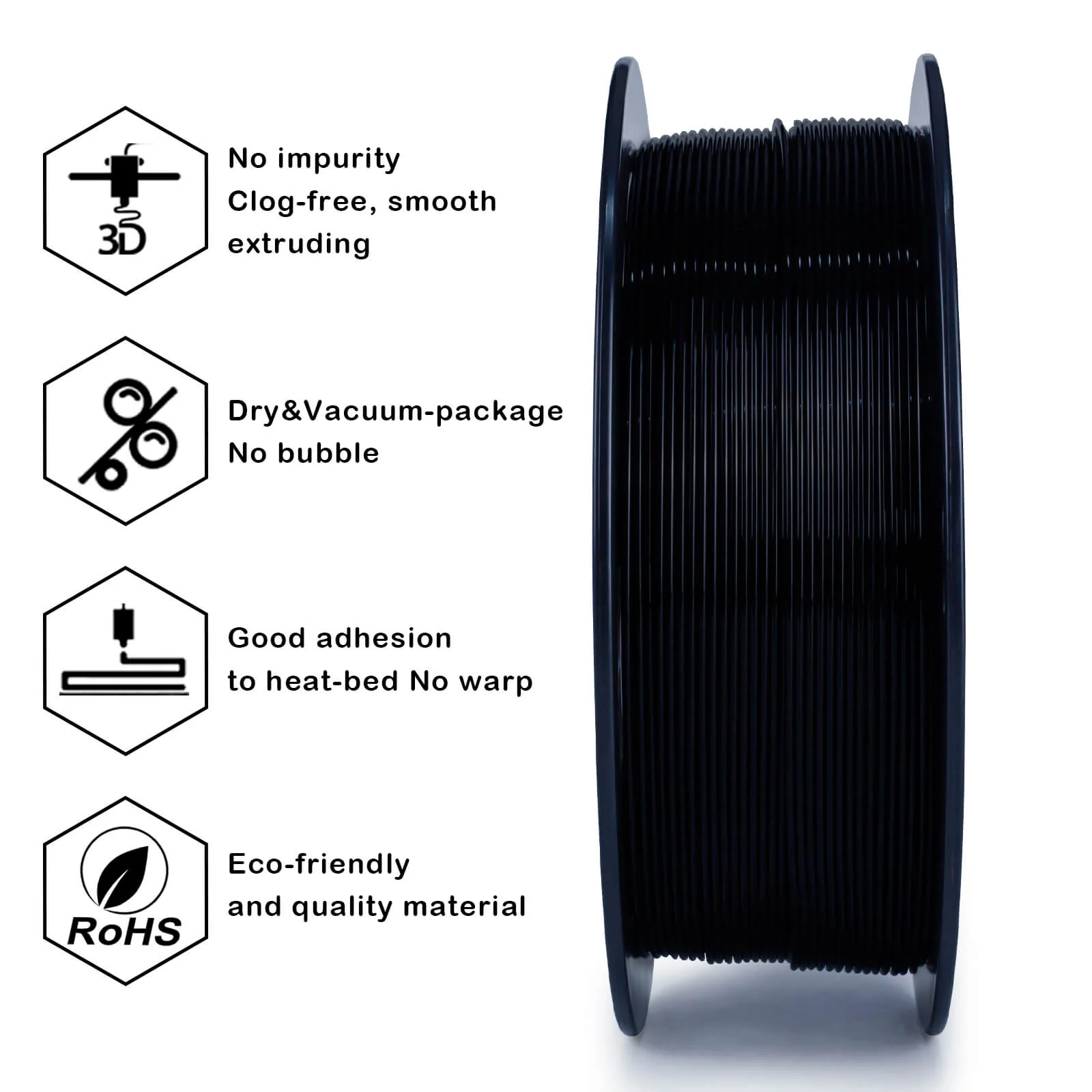 ZIRO PLA PRO Basic Color Series Filament 1.75mm, Black - Image 5