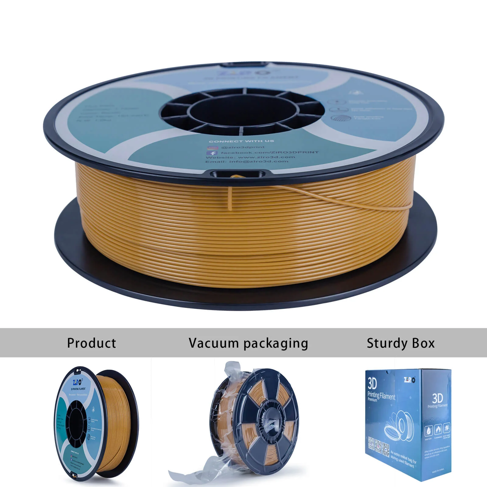 ZIRO PLA PRO Basic Color Series Filament 1.75mm, Brown - Image 7