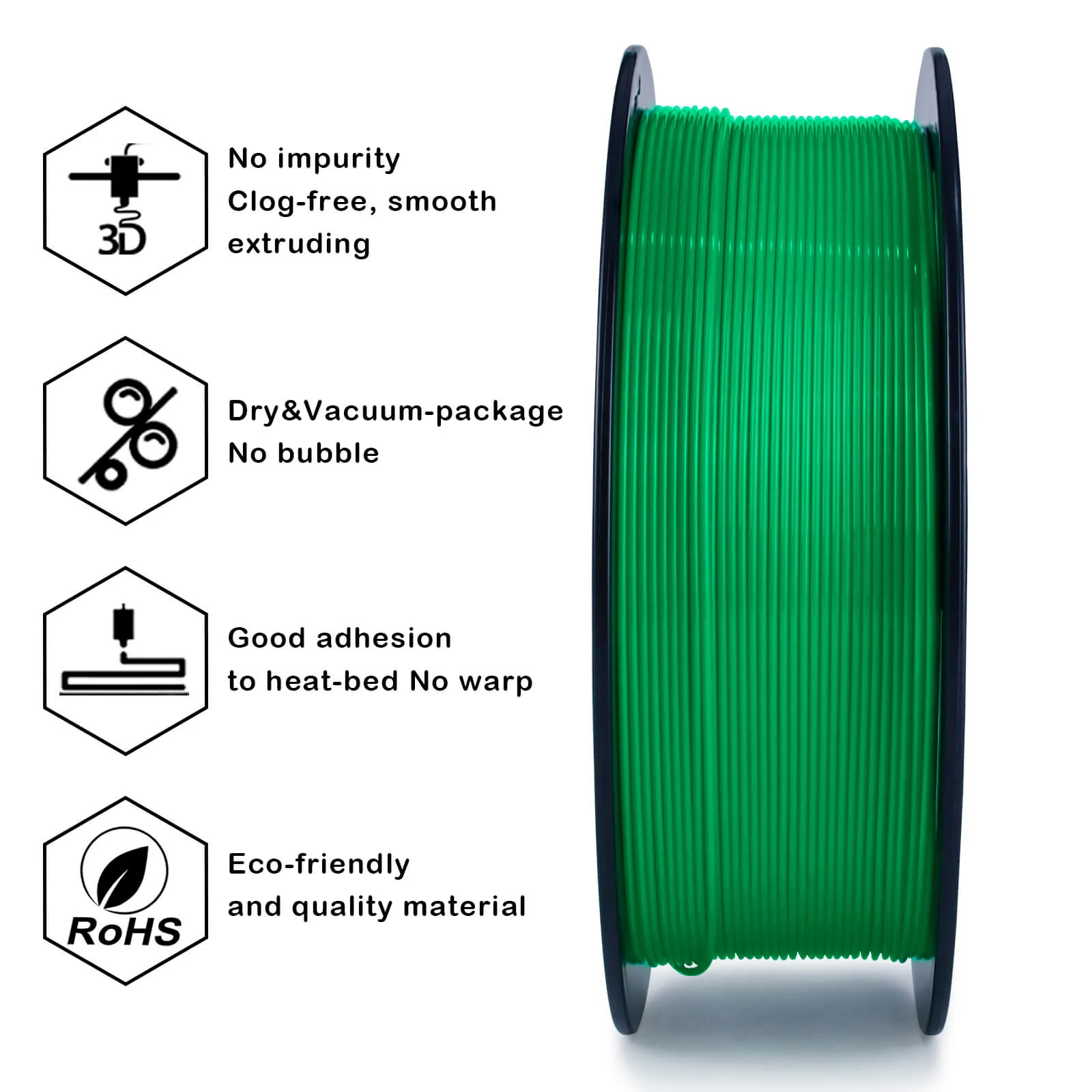 ZIRO PLA PRO Basic Color Series Filament 1.75mm, Green - Image 5
