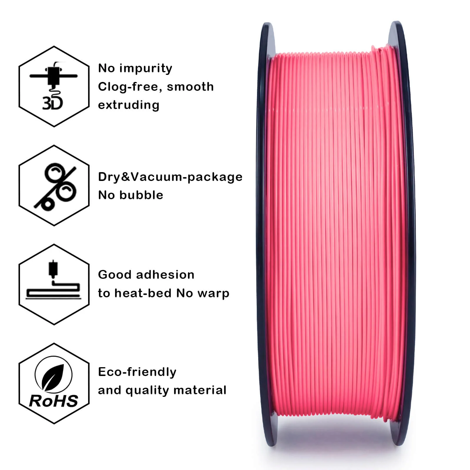 ZIRO PLA PRO Basic Color Series Filament 1.75mm, Pink - Image 6