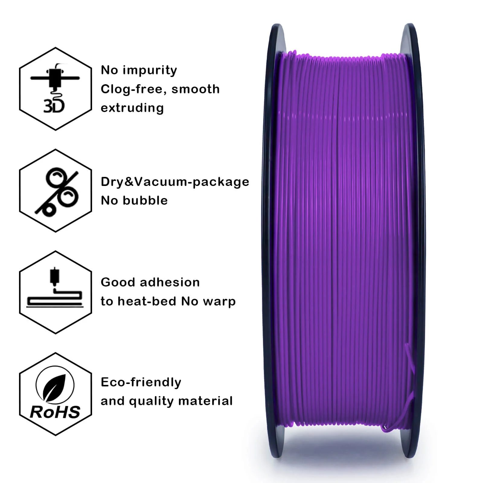 ZIRO PLA PRO Basic Color Series Filament 1.75mm, Purple - Image 4
