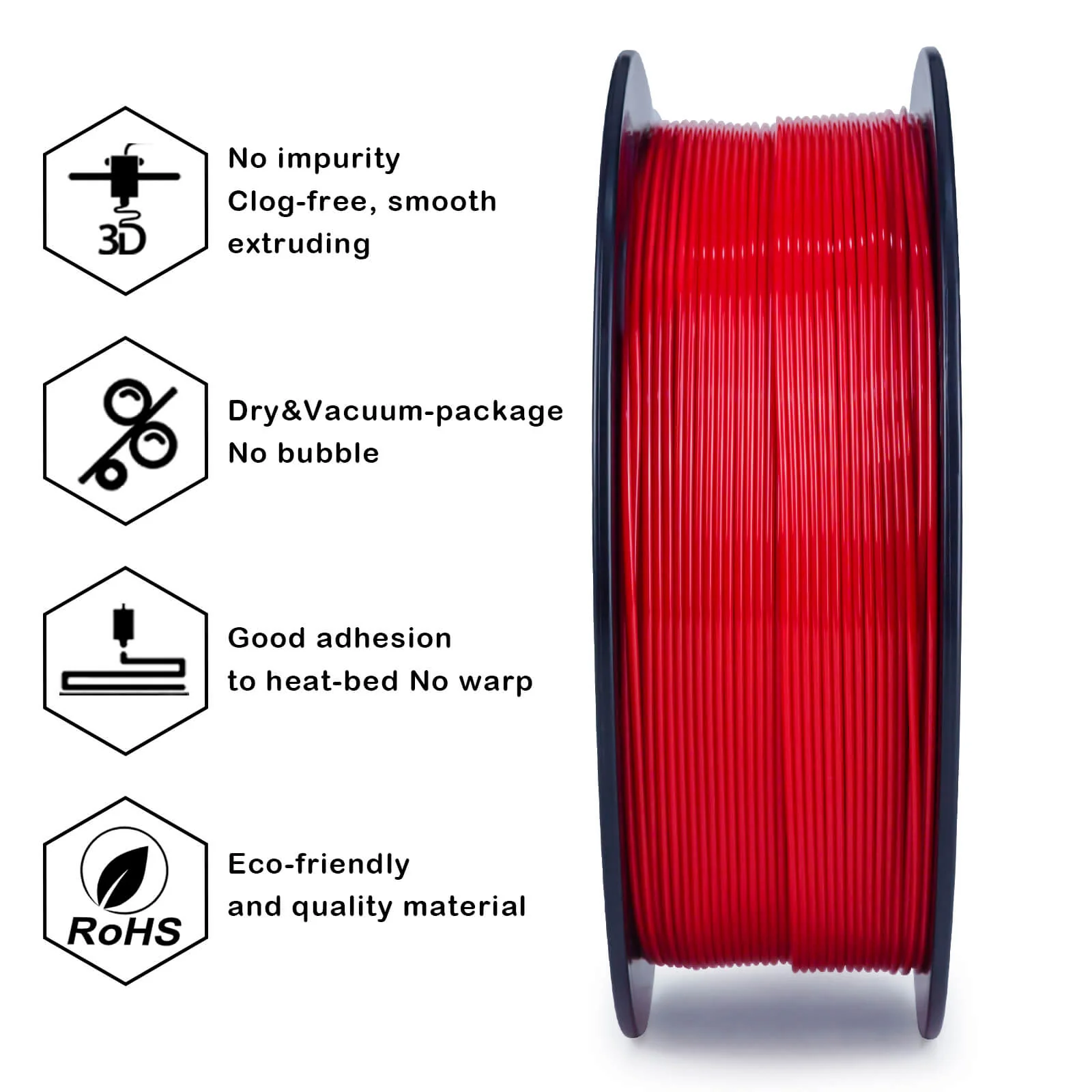 ZIRO PLA PRO Basic Color Series Filament 1.75mm, Red - Image 9
