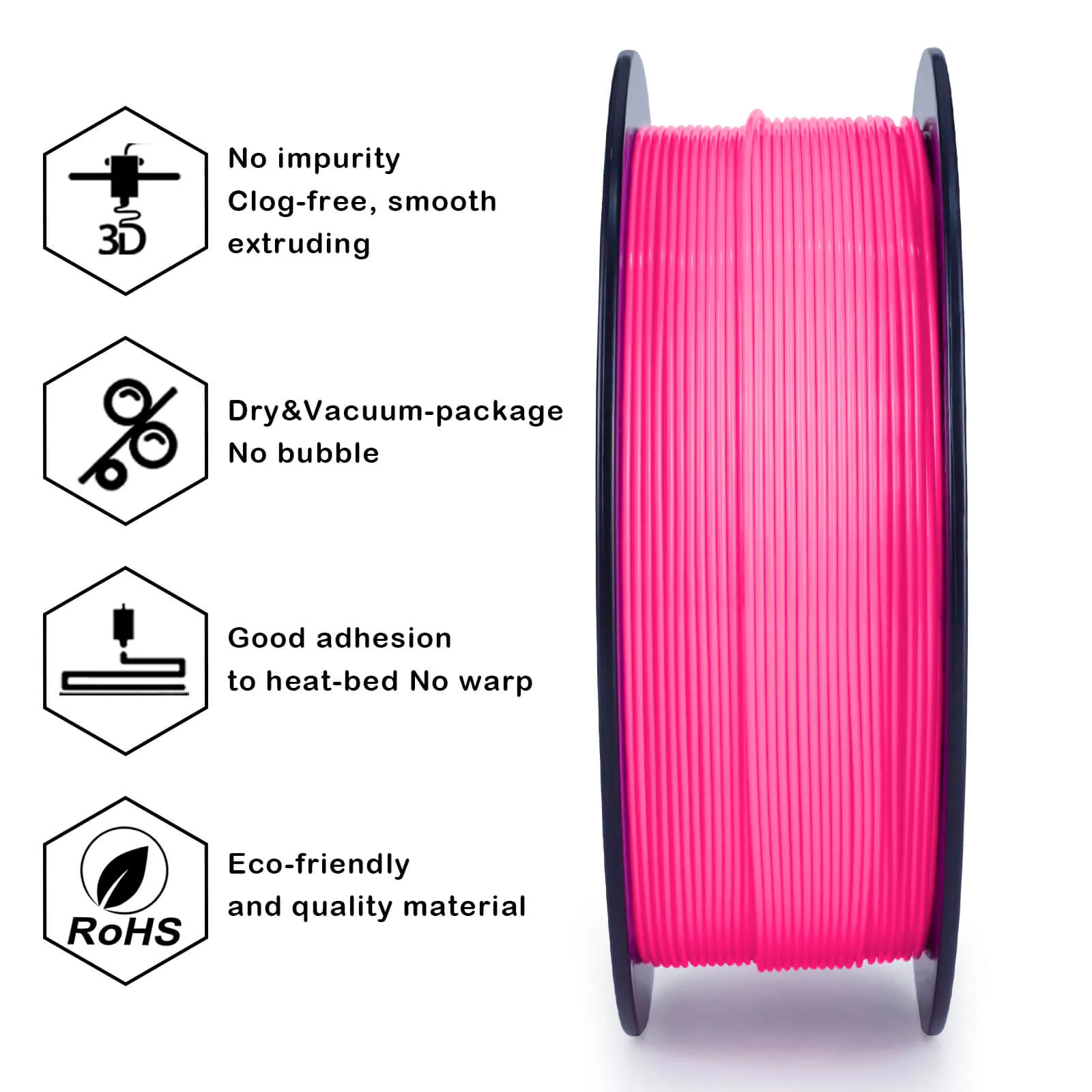 ZIRO PLA PRO Basic Color Series Filament 1.75mm, Rose - Image 5