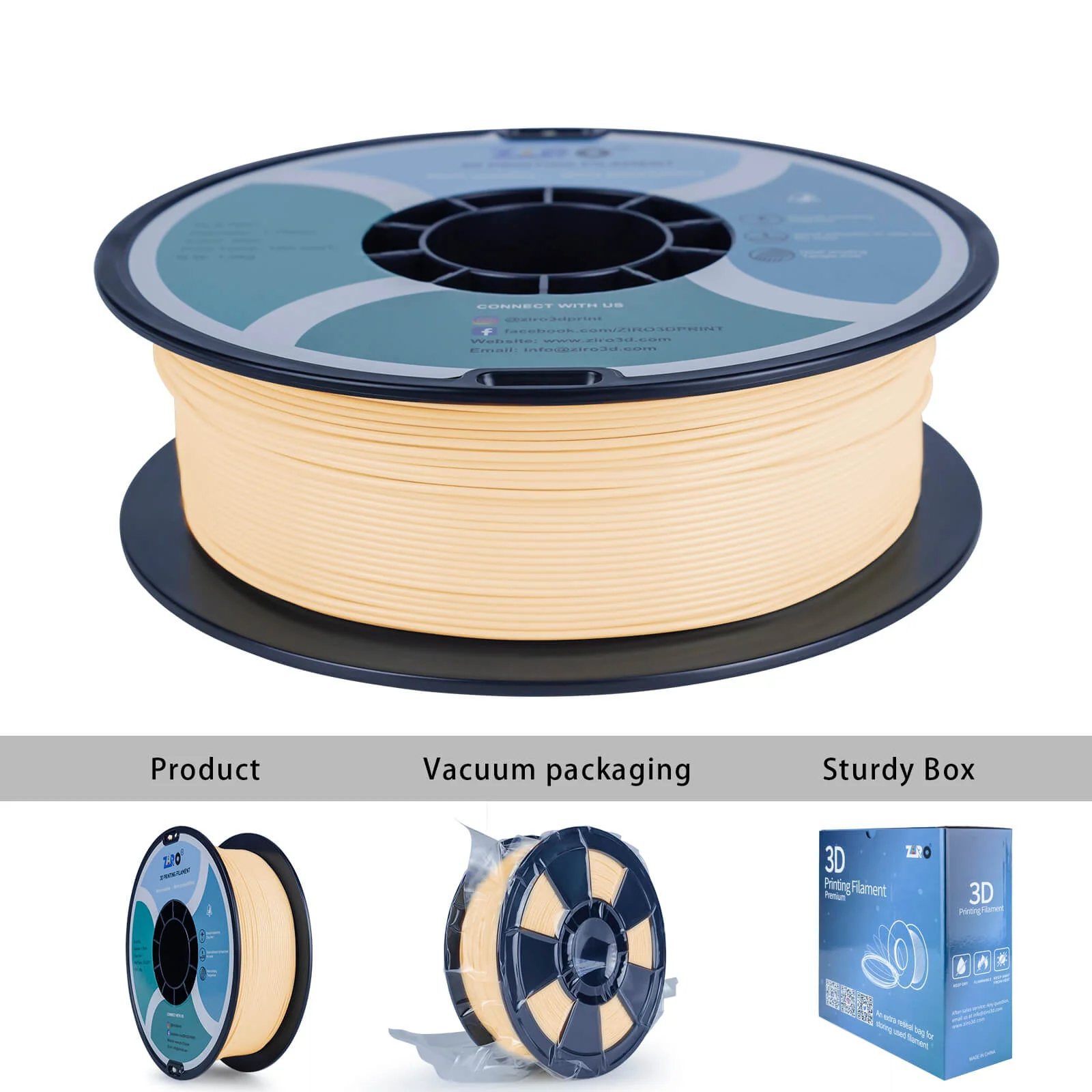 ZIRO PLA PRO Basic Color Series Filament 1.75mm, Skin - Image 7