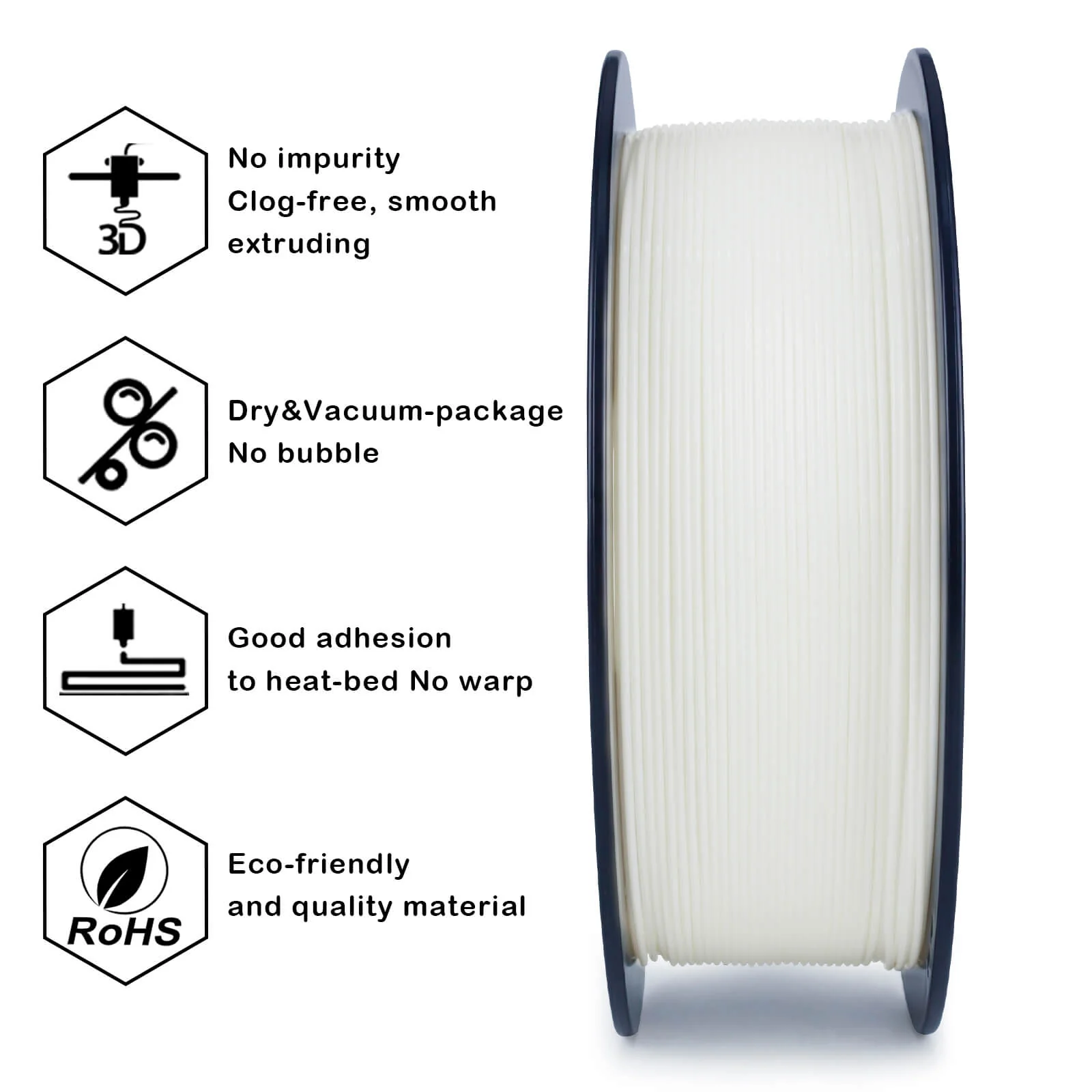 ZIRO PLA PRO Basic Color Series Filament 1.75mm, White - Image 7