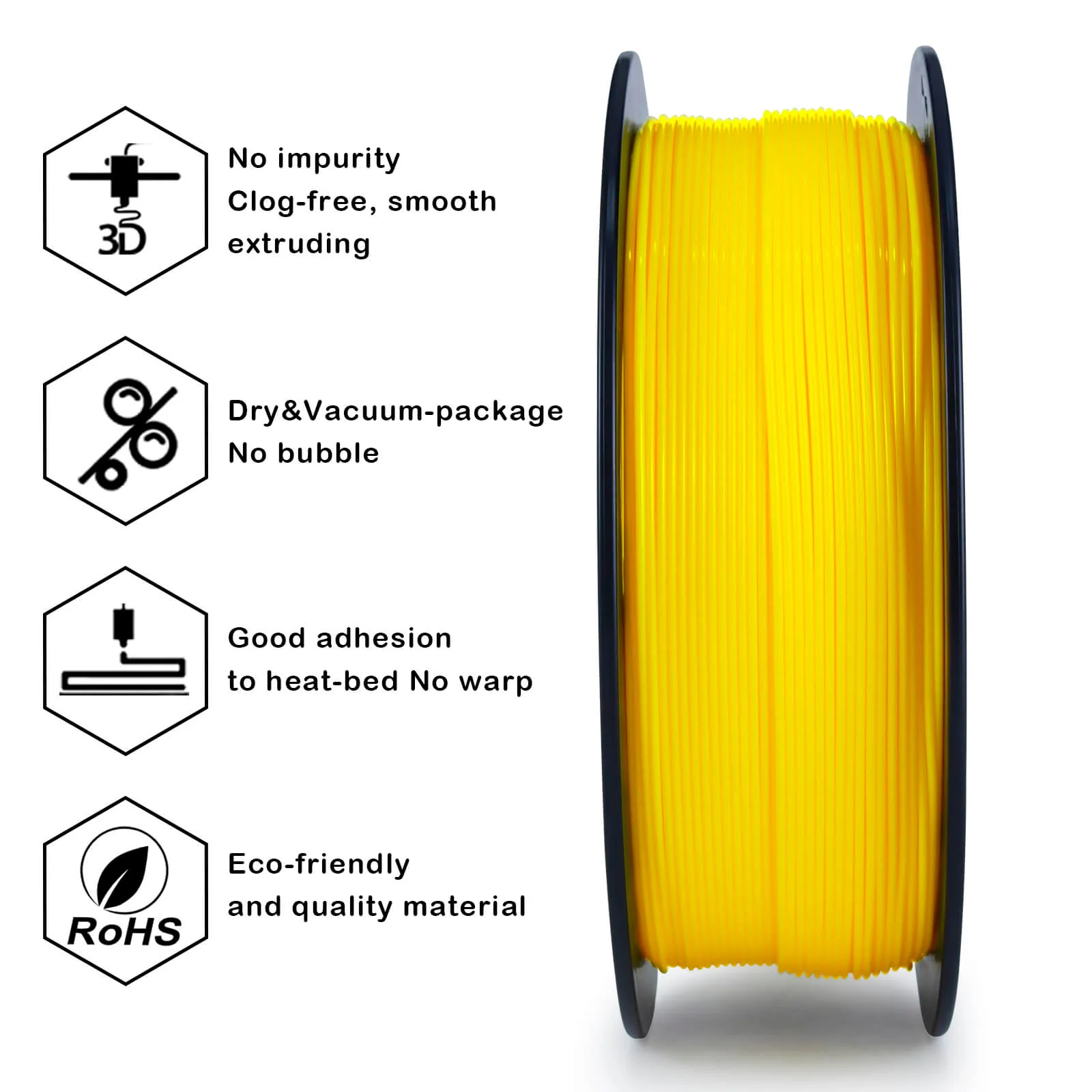 ZIRO PLA PRO Basic Color Series Filament 1.75mm, Yellow - Image 7