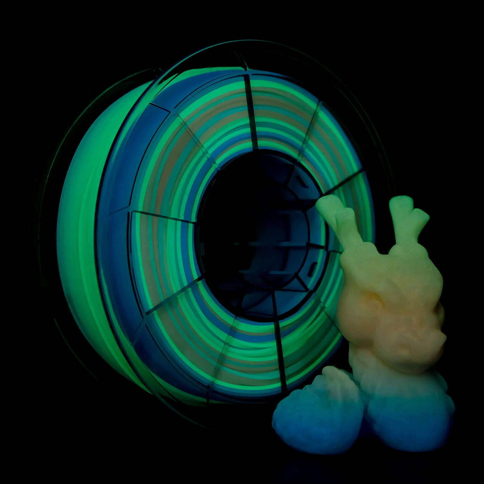 ZIRO Rainbow Glow in Dark PLA Filament 1.75mm, GID Rainbow - Image 7