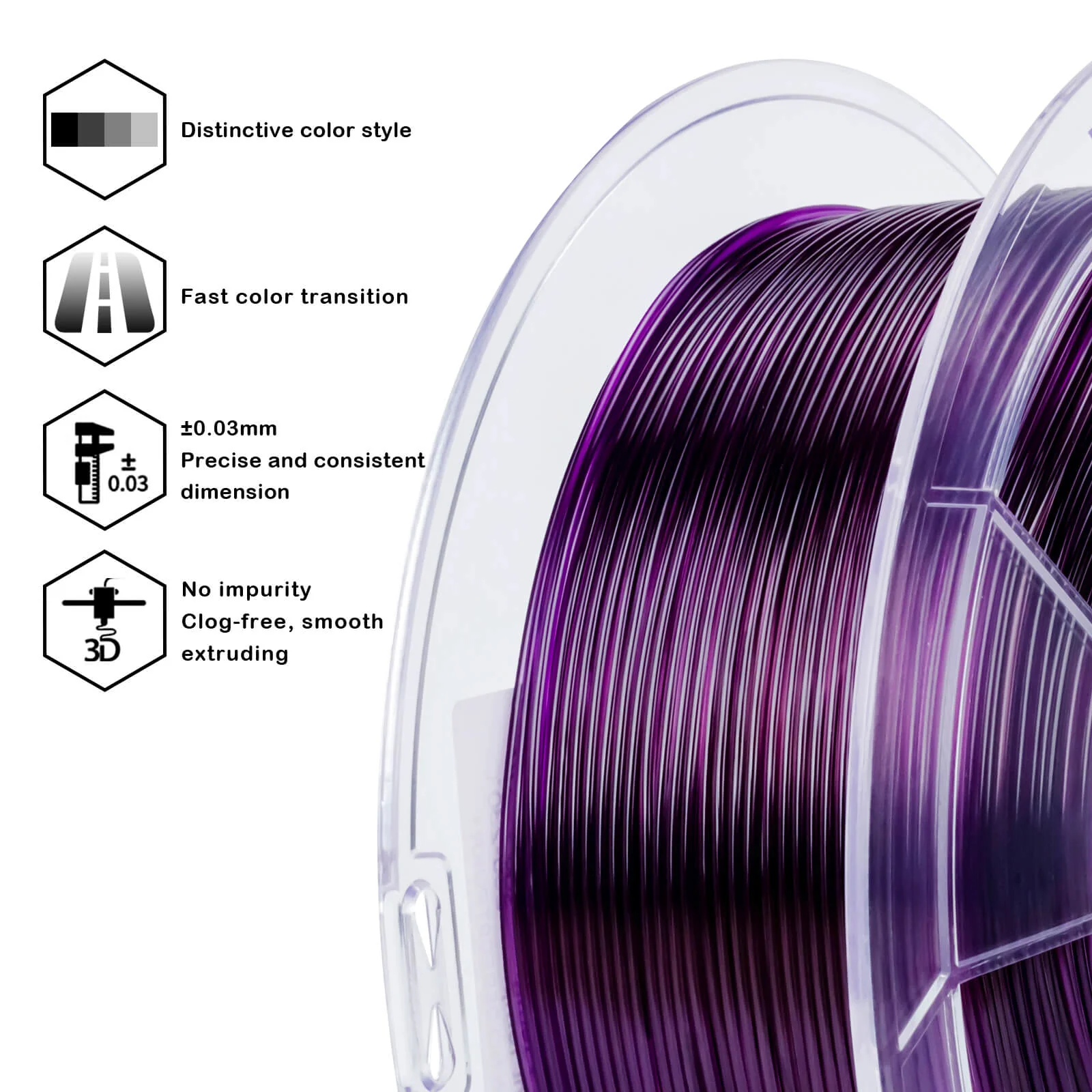 ZIRO Shore 95A Hardness TPU Filament 1.75mm, Flex Amethyst - Image 9