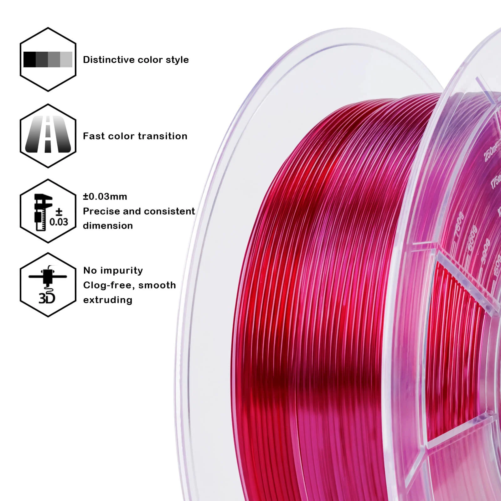 ZIRO Shore 95A Hardness TPU Filament 1.75mm, Flex Fushsia - Image 5