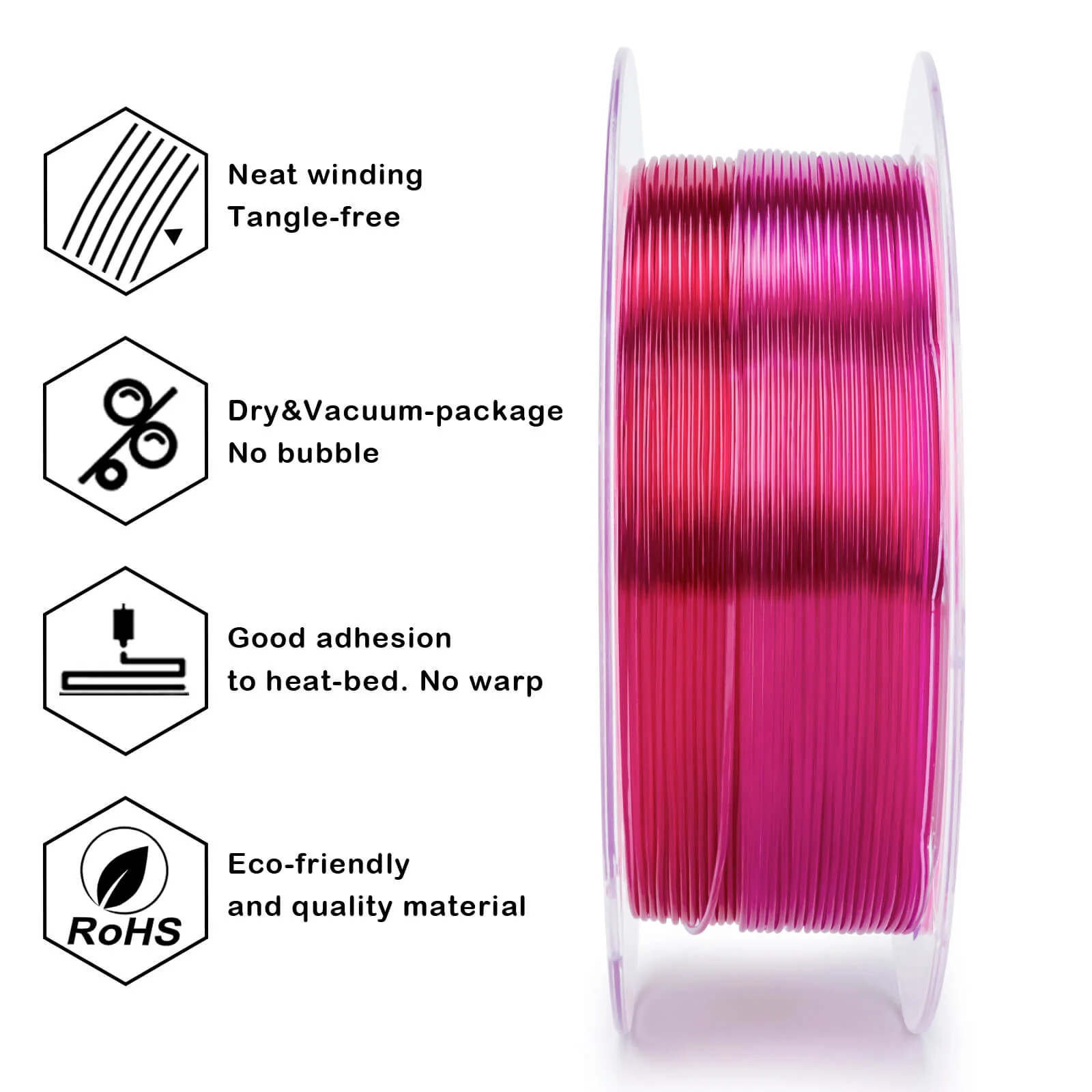 ZIRO Shore 95A Hardness TPU Filament 1.75mm, Flex Fushsia - Image 6