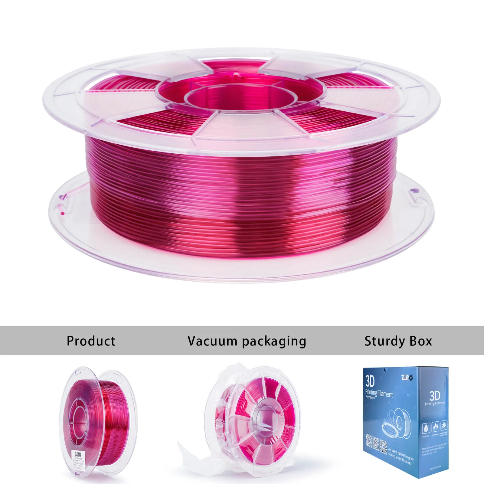 ZIRO Shore 95A Hardness TPU Filament 1.75mm, Flex Fushsia - Image 7