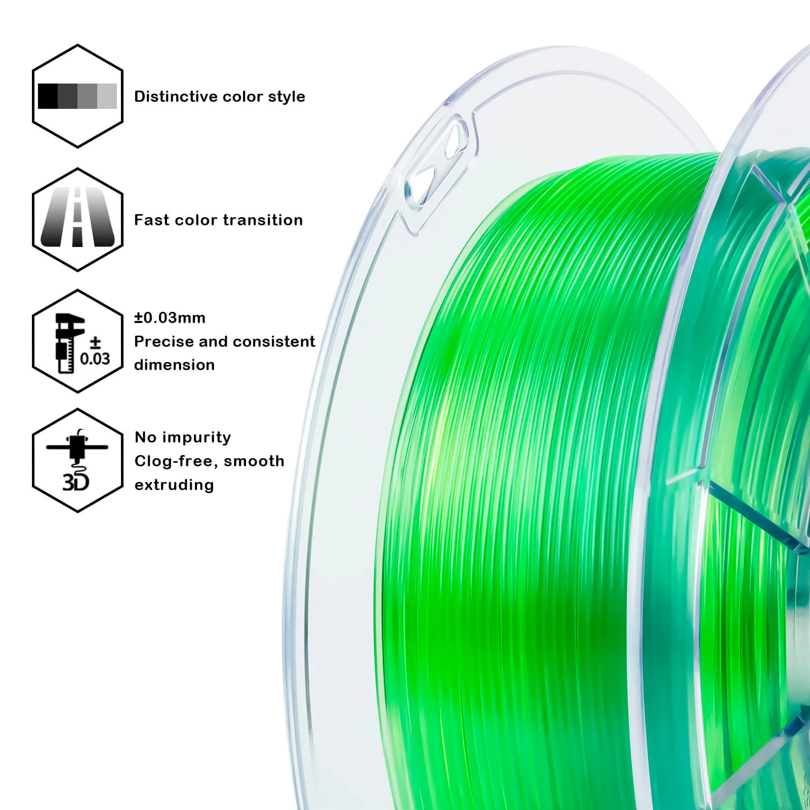ZIRO Shore 95A Hardness TPU Filament 1.75mm, Flex Lime - Image 8