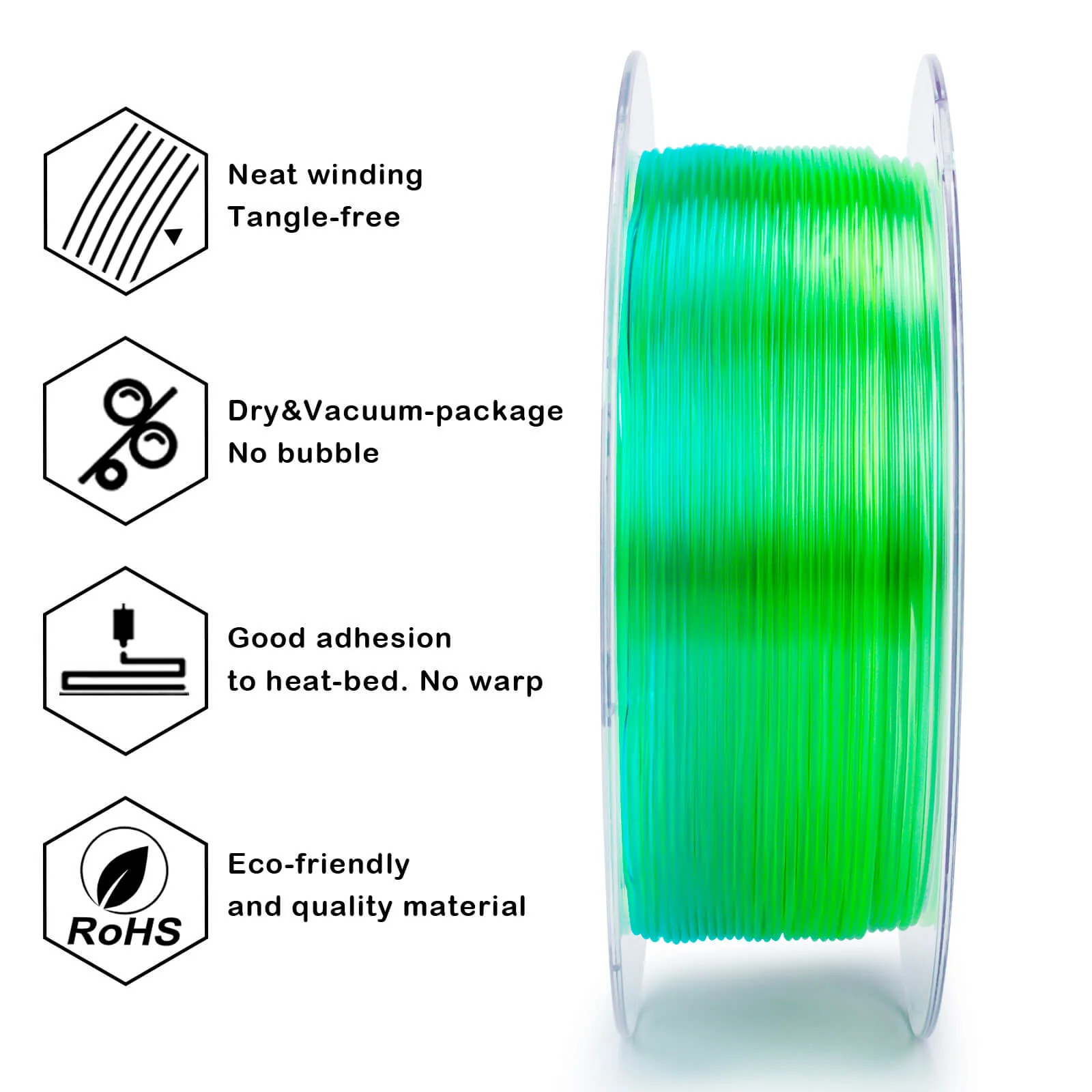ZIRO Shore 95A Hardness TPU Filament 1.75mm, Flex Lime - Image 9