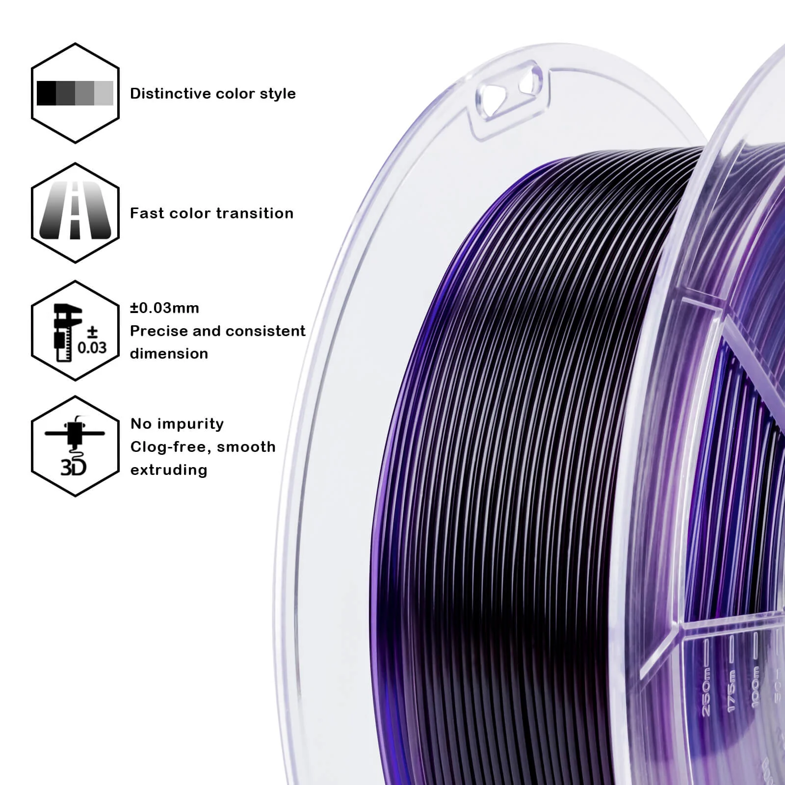 ZIRO Shore 95A Hardness TPU Filament 1.75mm, Flex Nightsky - Image 5