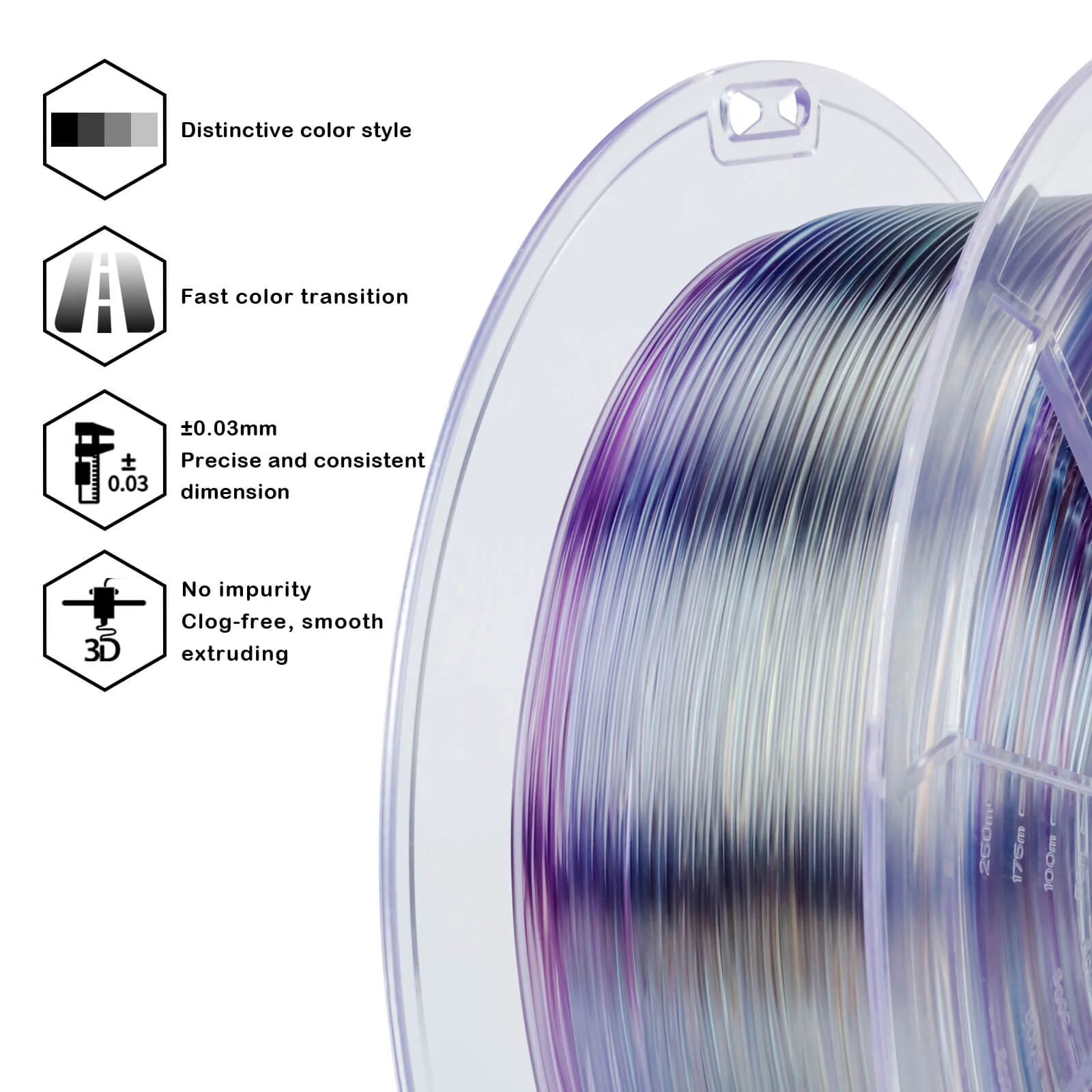 ZIRO Shore 95A Hardness TPU Filament 1.75mm, Flex Opal - Image 5