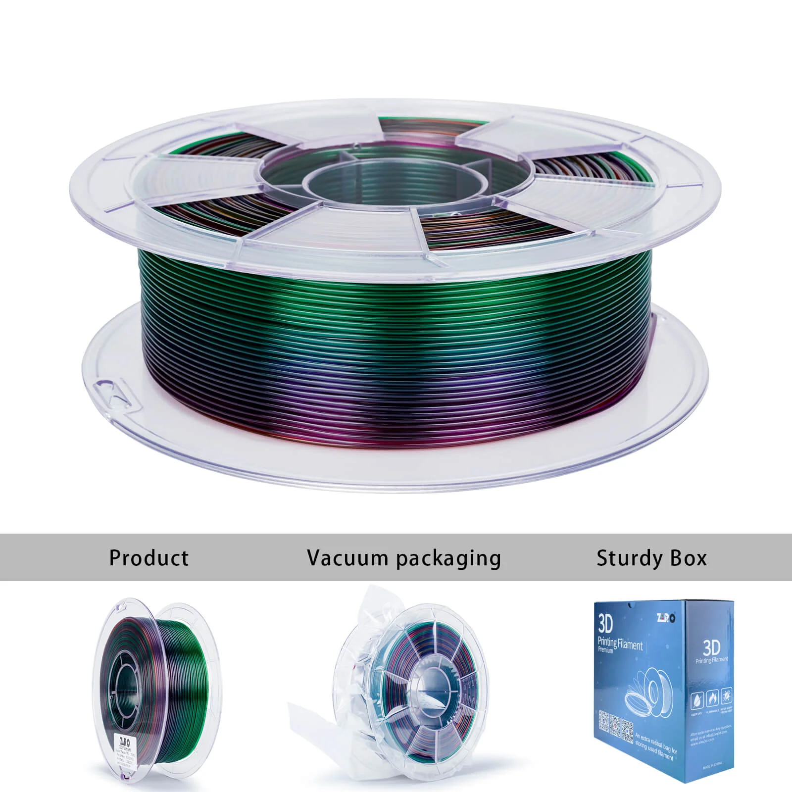 ZIRO Shore 95A Hardness TPU Filament 1.75mm, Flex Rainbow - Image 7