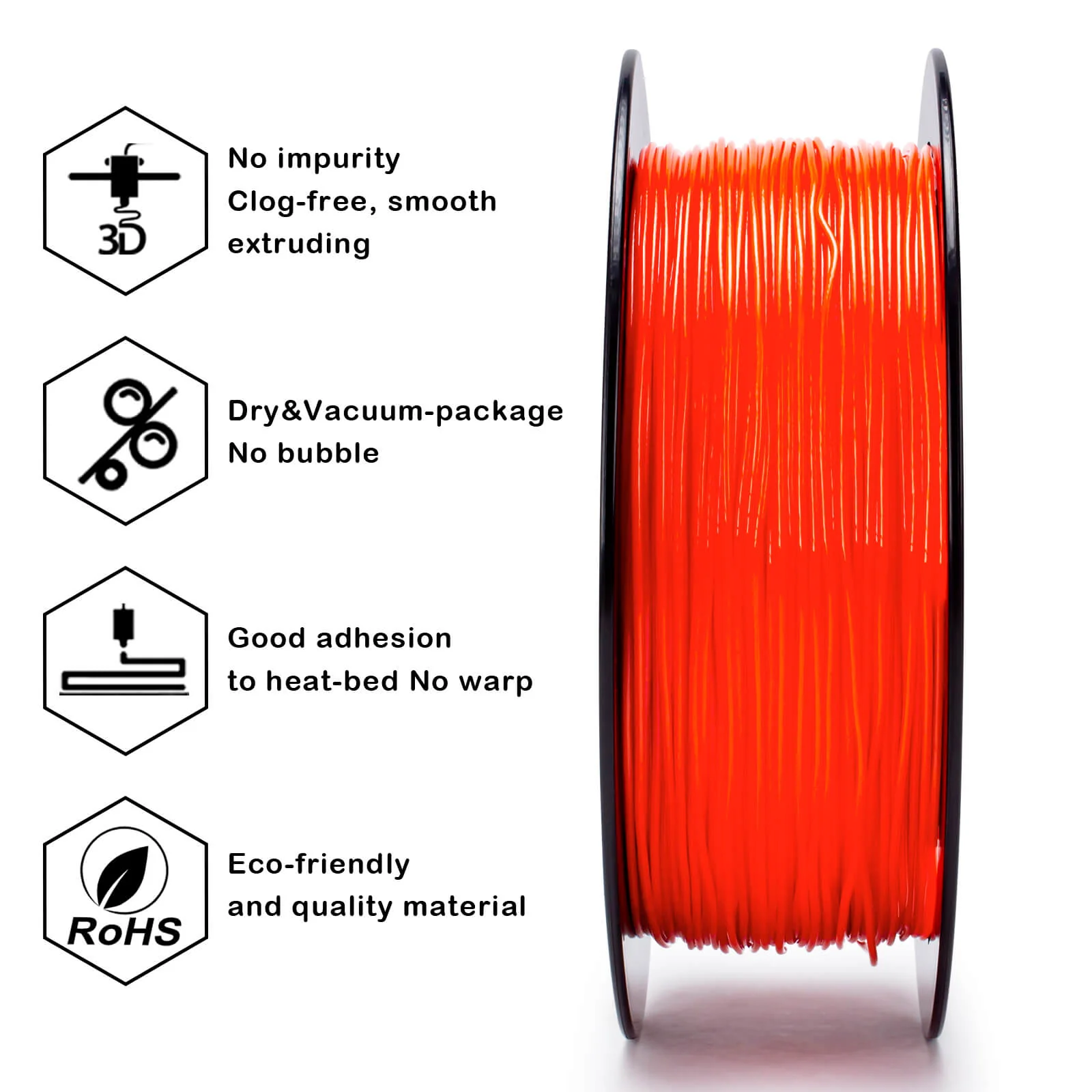 ZIRO Shore 95A Hardness TPU Filament 1.75mm, Orange - Image 5