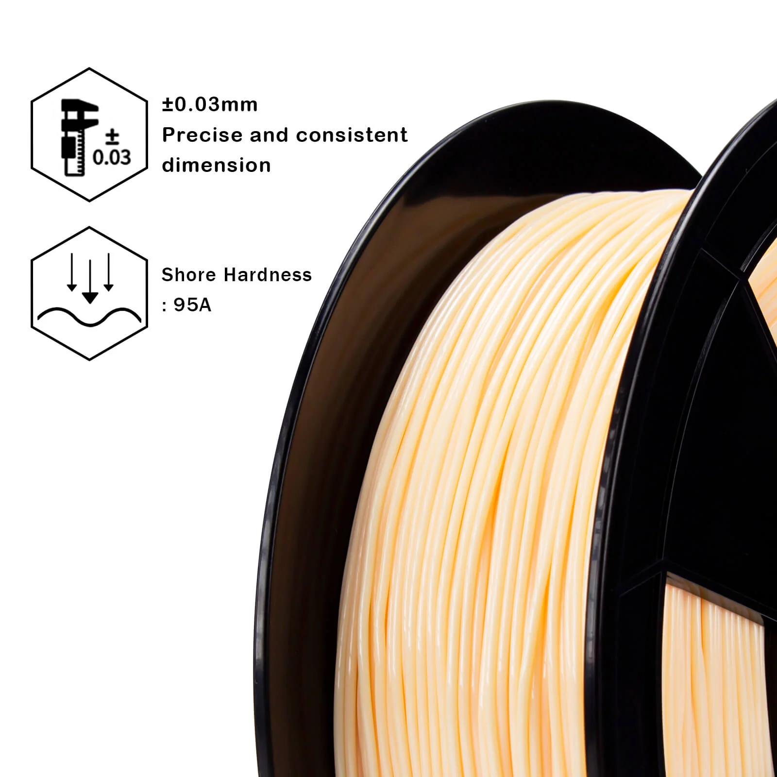 ZIRO Shore 95A Hardness TPU Filament 1.75mm, Skin - Image 4