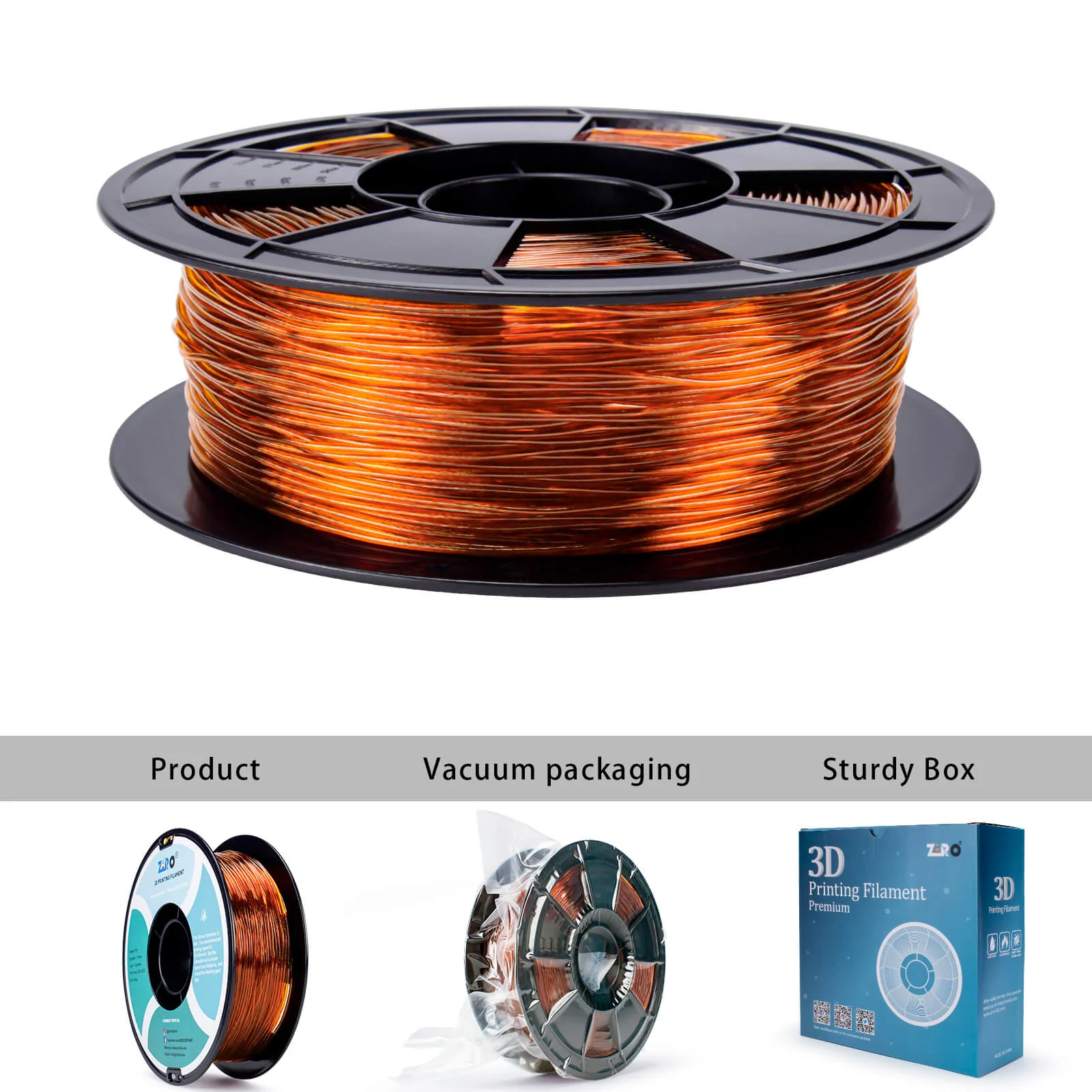 ZIRO Shore 95A Hardness TPU Filament 1.75mm, Translucent Caramel - Image 6