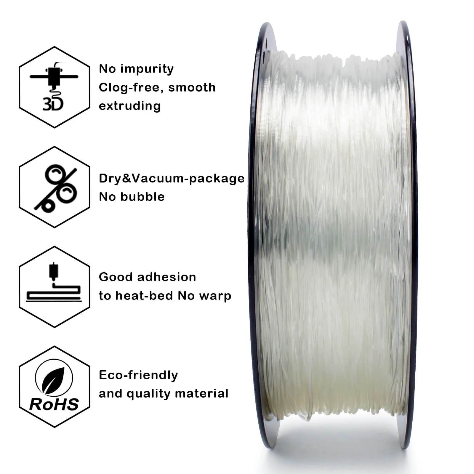 ZIRO Shore 95A Hardness TPU Filament 1.75mm, Transparent - Image 5