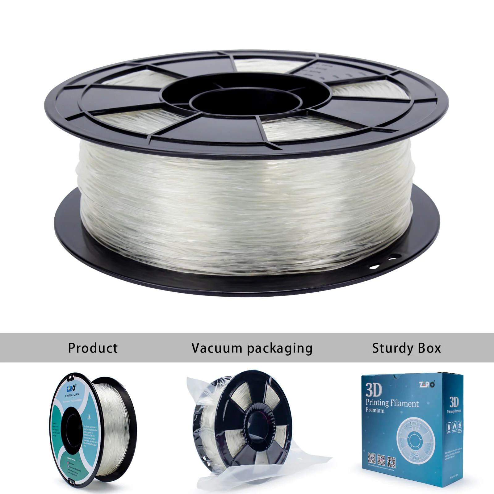 ZIRO Shore 95A Hardness TPU Filament 1.75mm, Transparent - Image 6