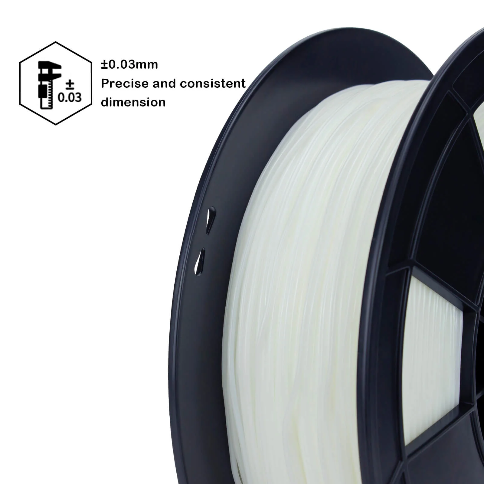ZIRO Shore 95A Hardness TPU Filament 1.75mm, White - Image 5