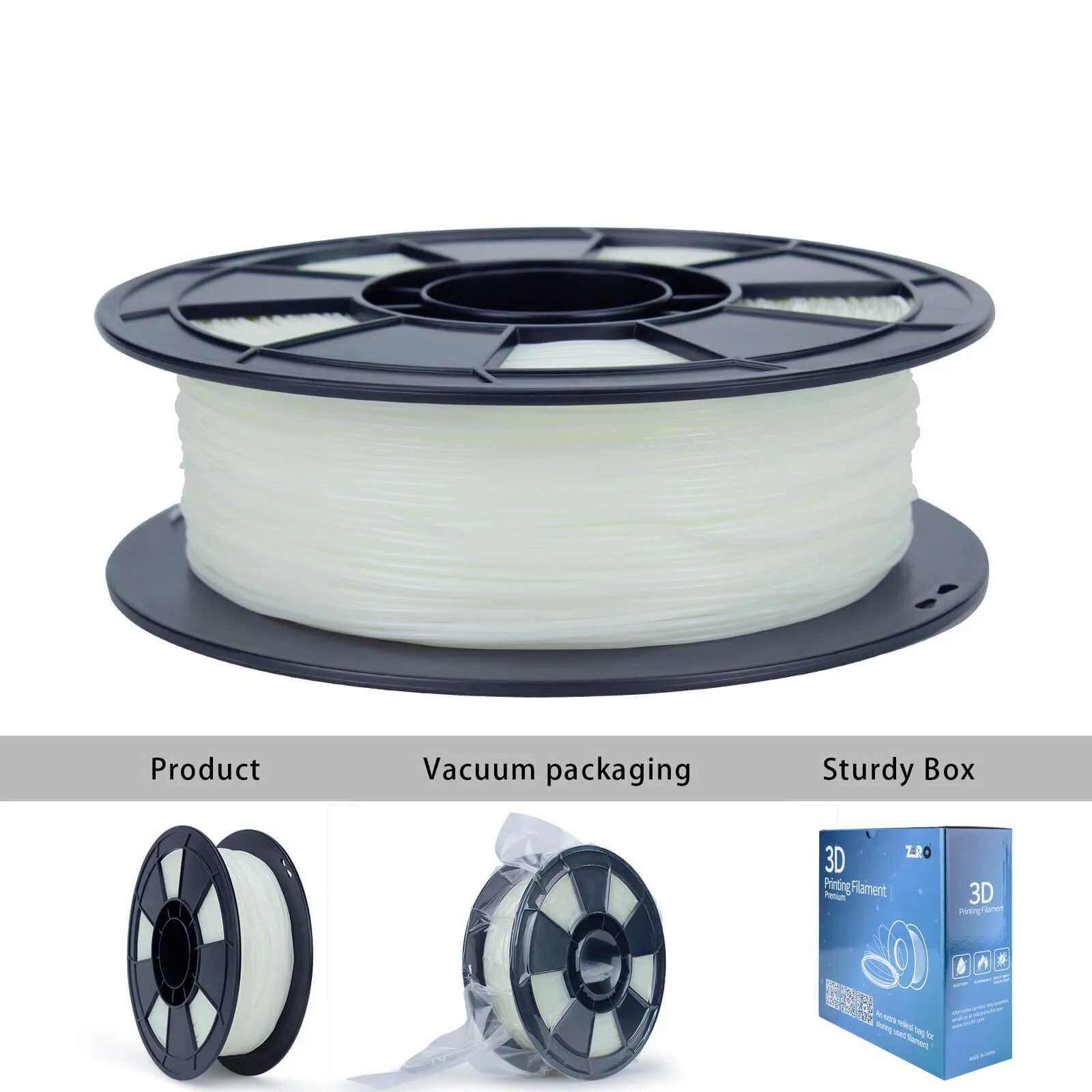 ZIRO Shore 95A Hardness TPU Filament 1.75mm, White - Image 7